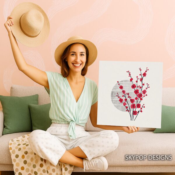 Cherry Blossom Moon Art