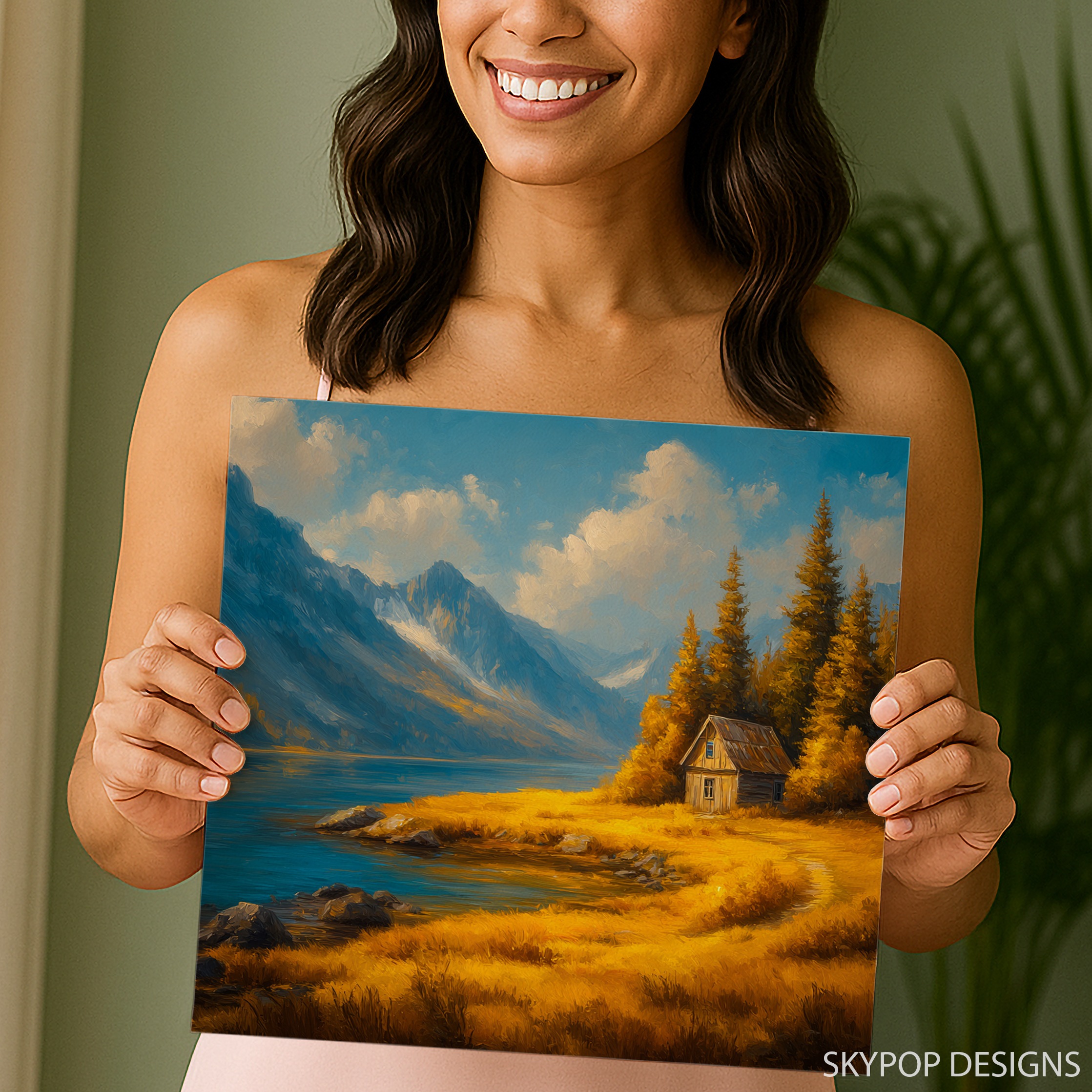 9.jpg Mountain Lake Cabin Art