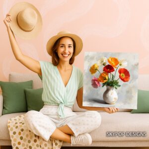 Vibrant Poppy Bouquet Art