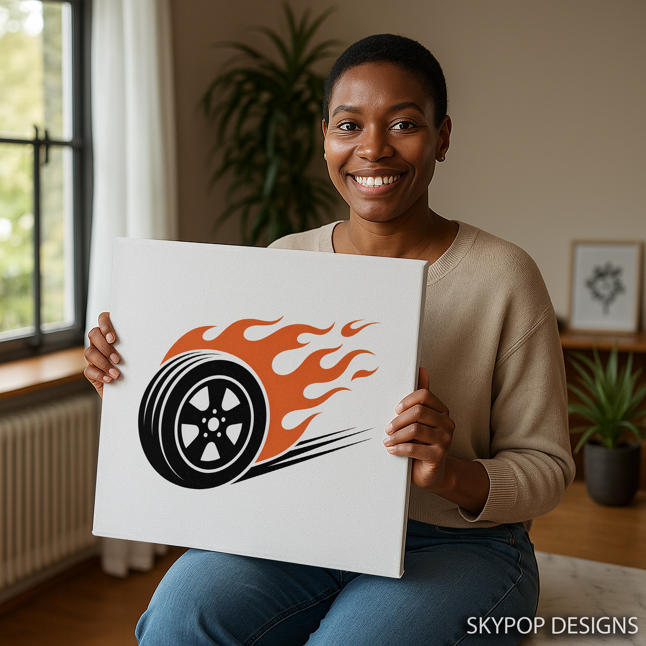 9.jpg Flaming Tire Art