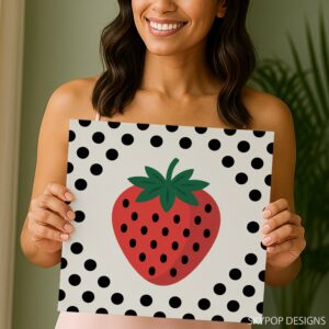 Polka Dot Strawberry Art