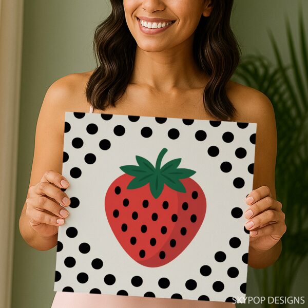Polka Dot Strawberry Art