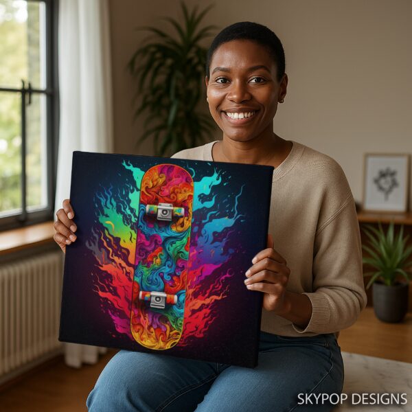 Skateboard Fire Art