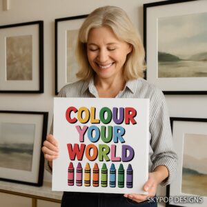 Colorful Crayon World Art