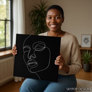Contour Face Line Art