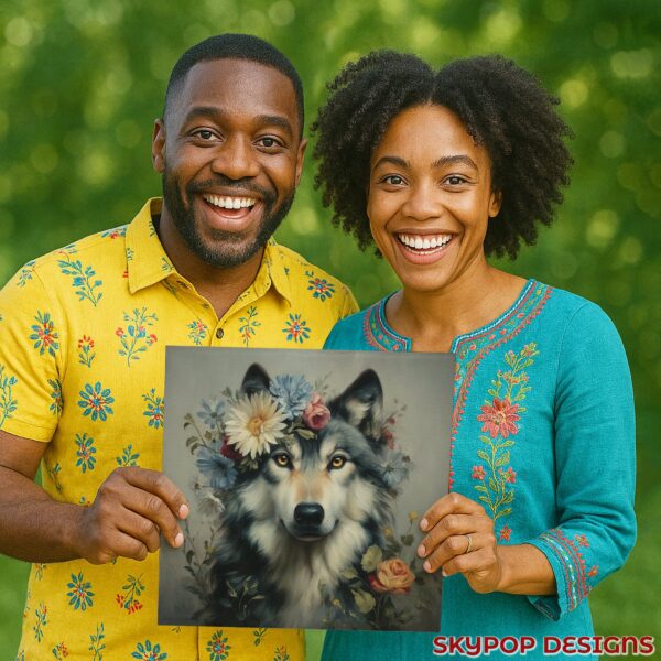 Wolf Floral Crown Art