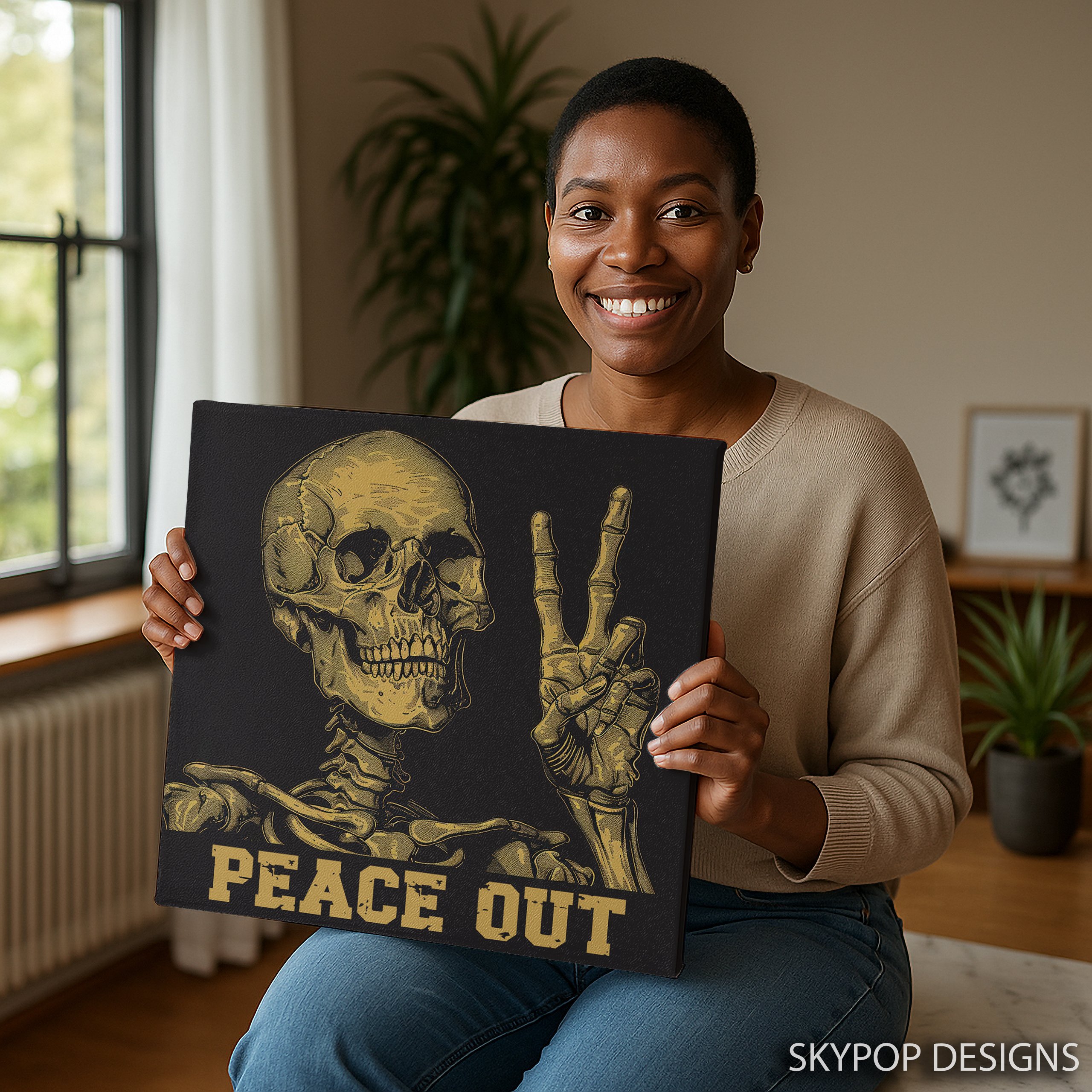9.jpg Peace Out Skeleton Art