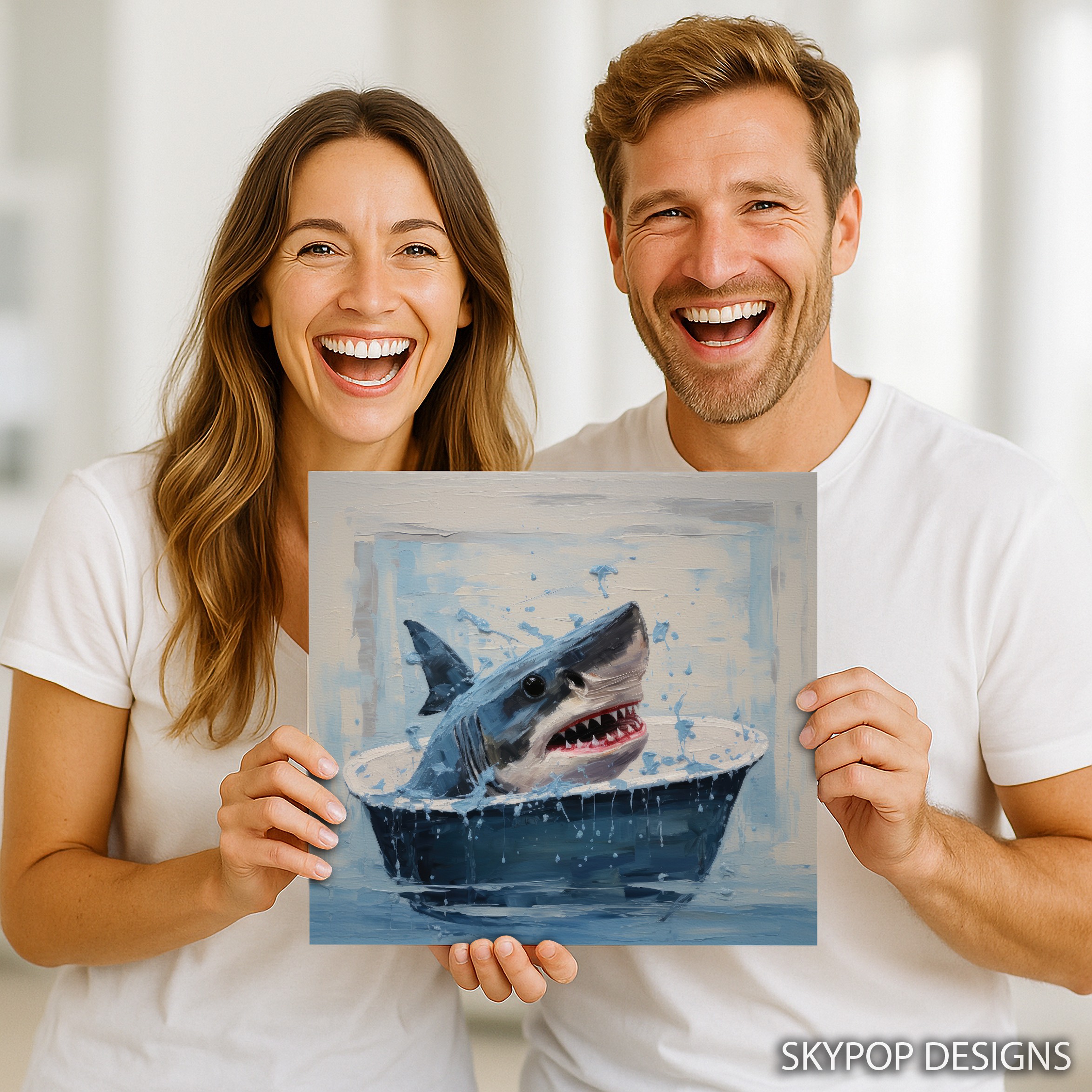 9.jpg Shark Bath Time Fun Art