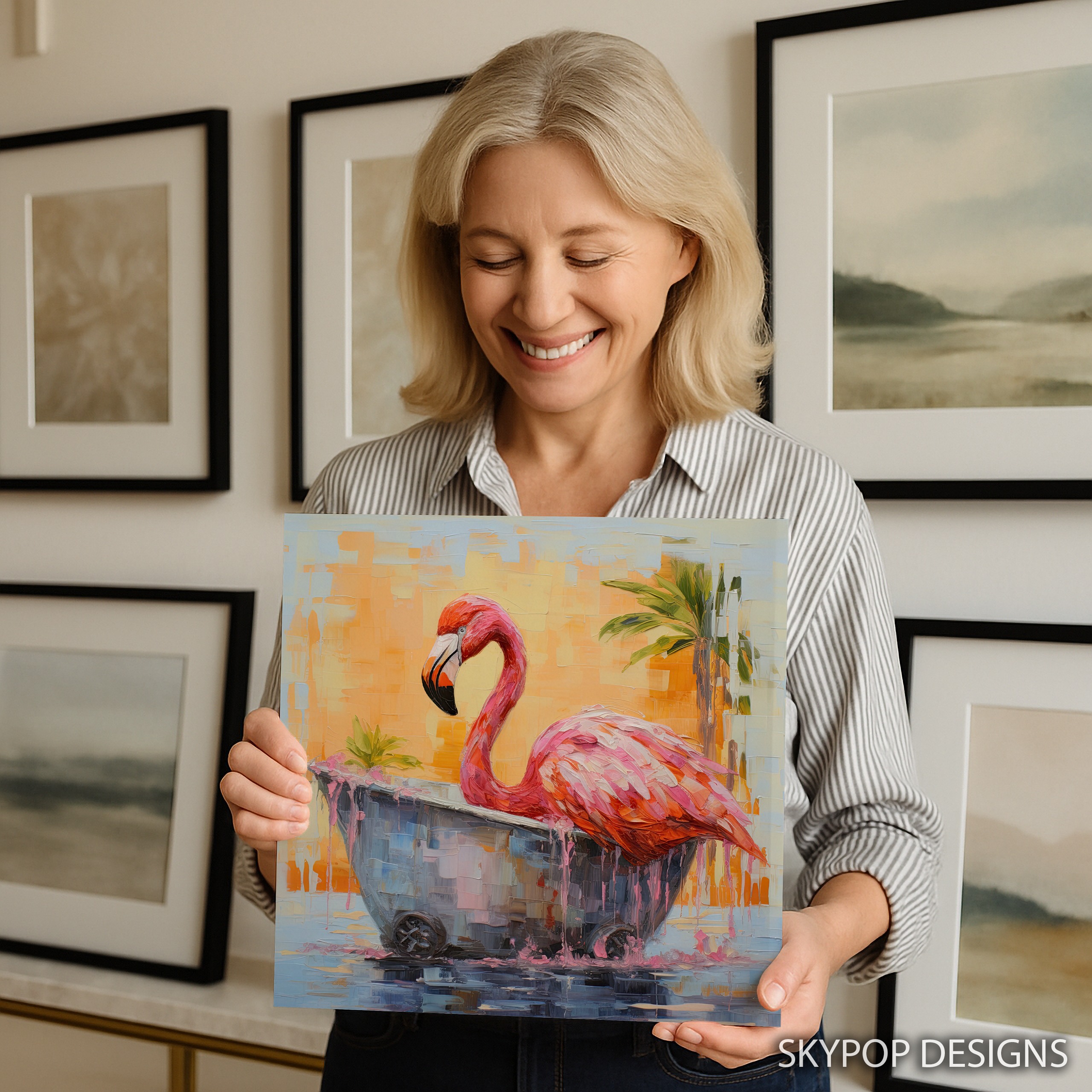 9.jpg Flamingo Bathtub Art