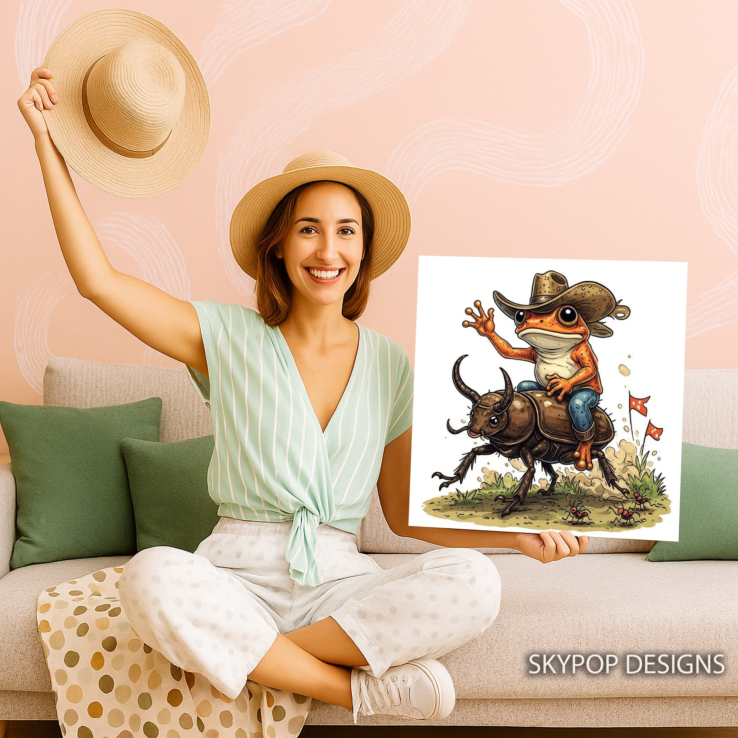 9.jpg Cowboy Frog Art