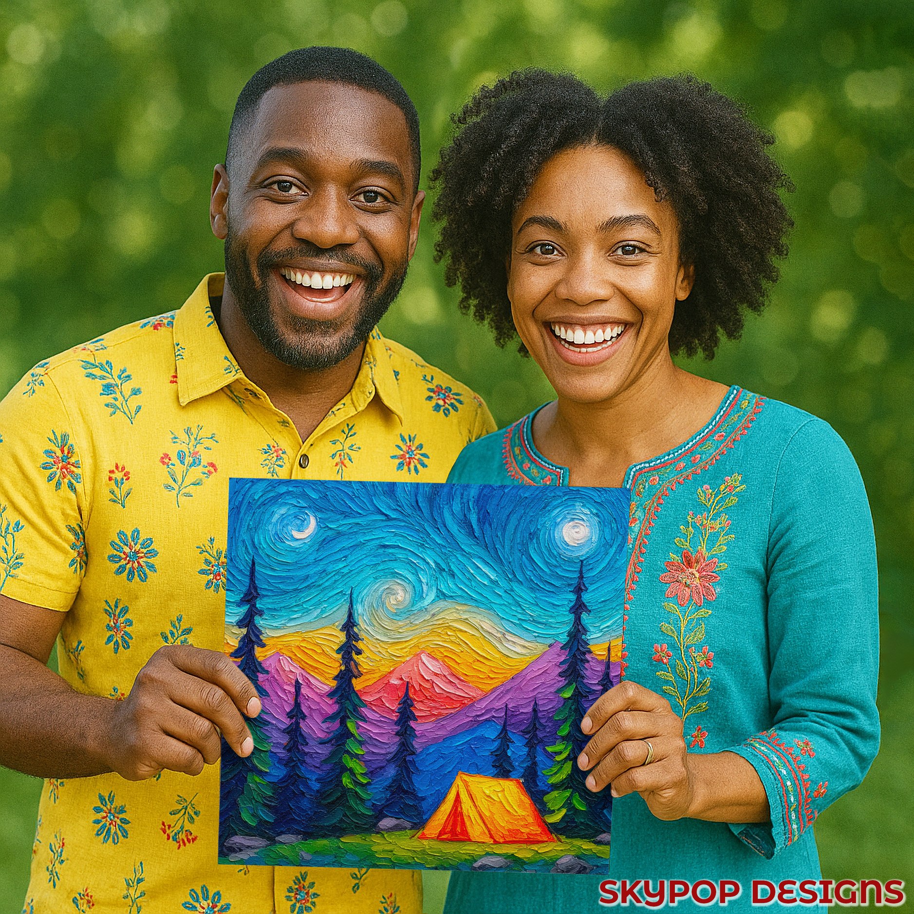 9.jpg Starry Night Camping Art