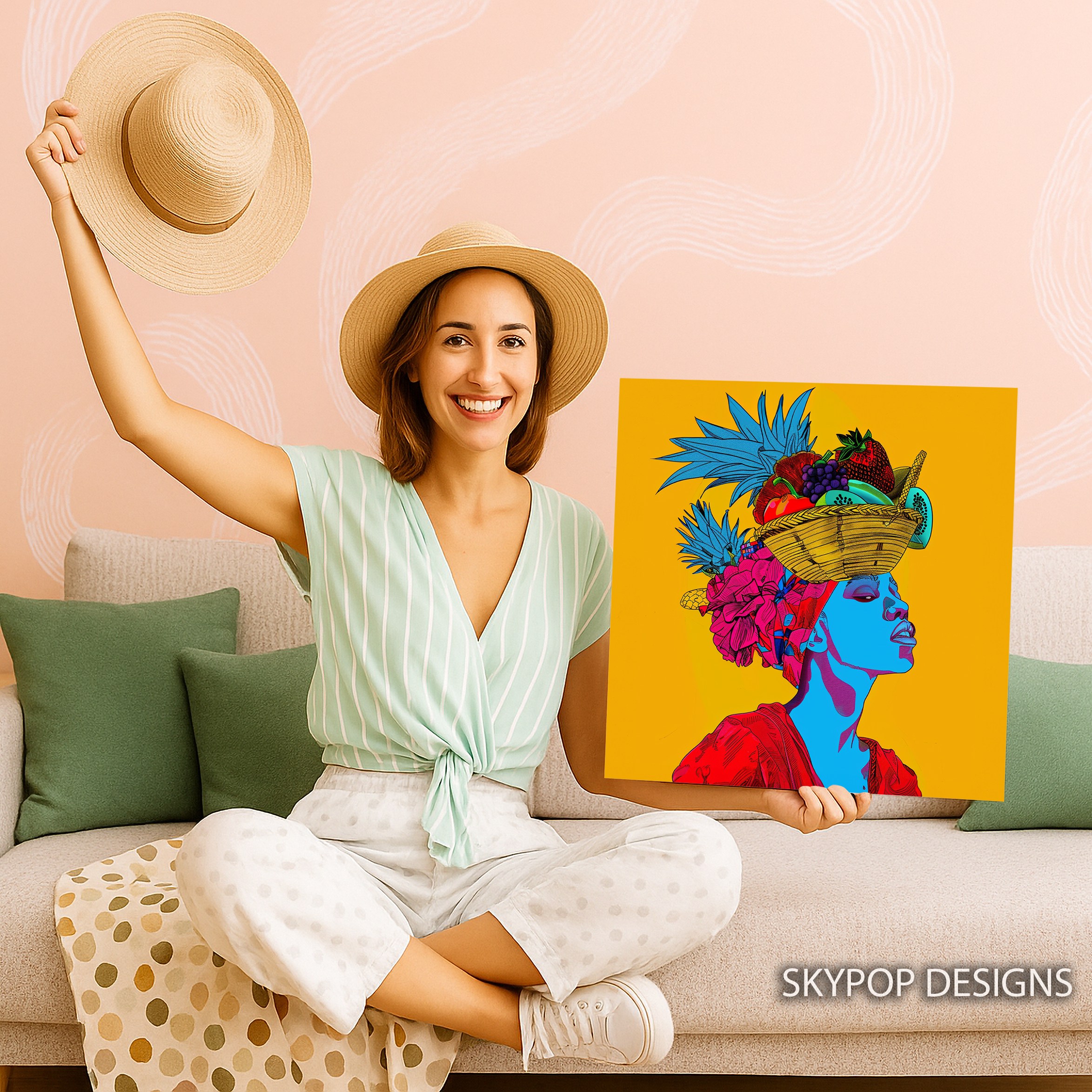 9.jpg Tropical Fruit Hat Art