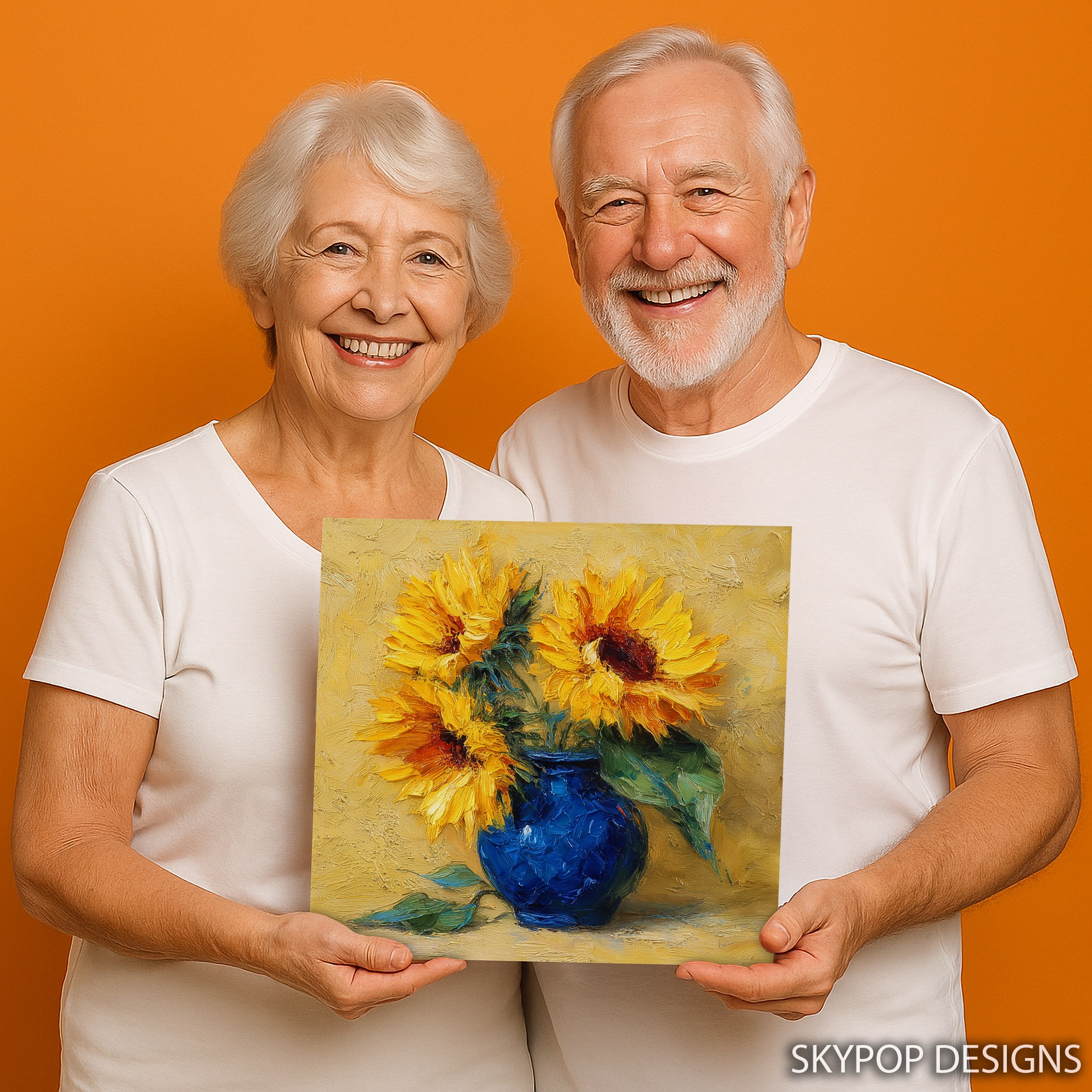 9.jpg Sunflowers in Blue Vase Art