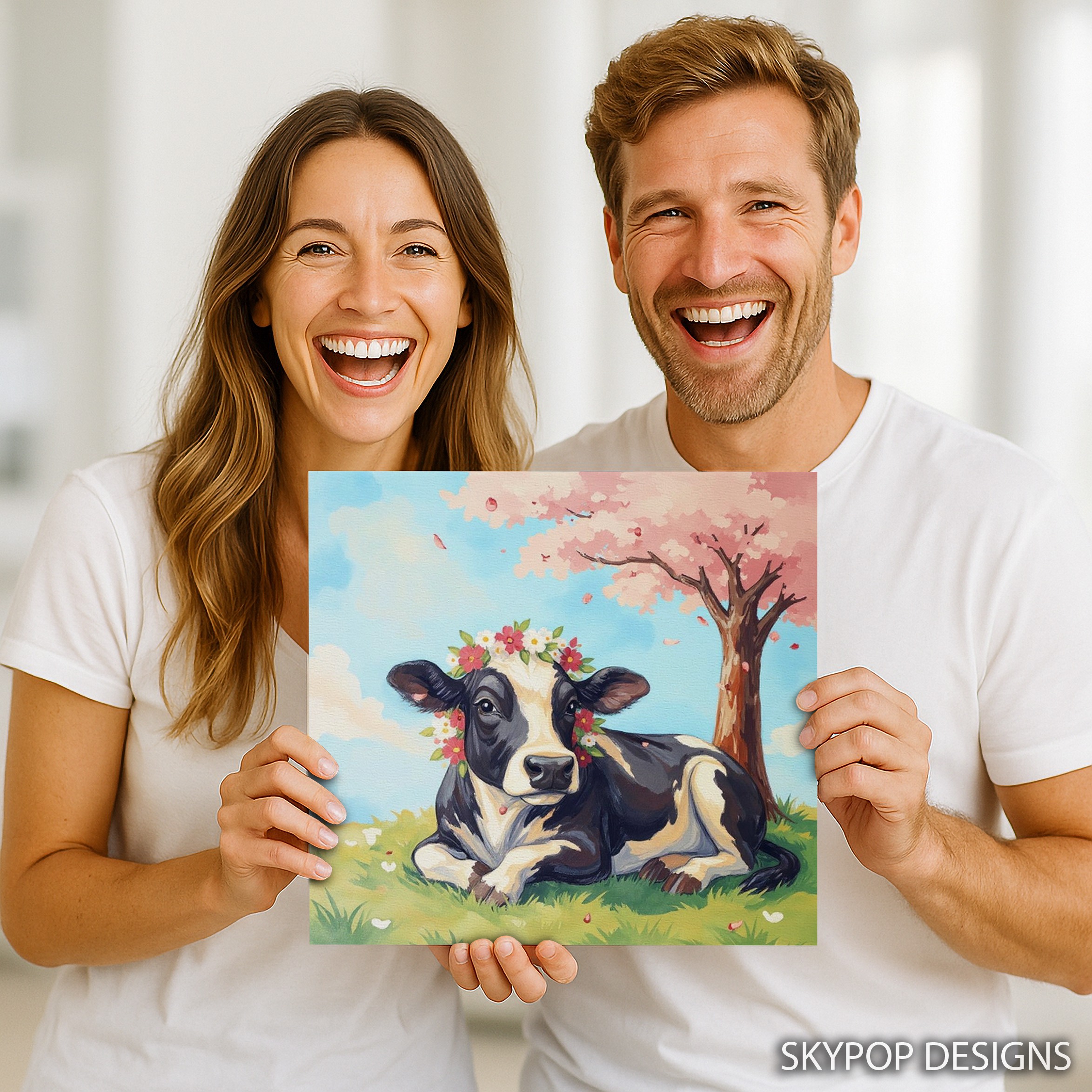 9.jpg Cow Floral Art