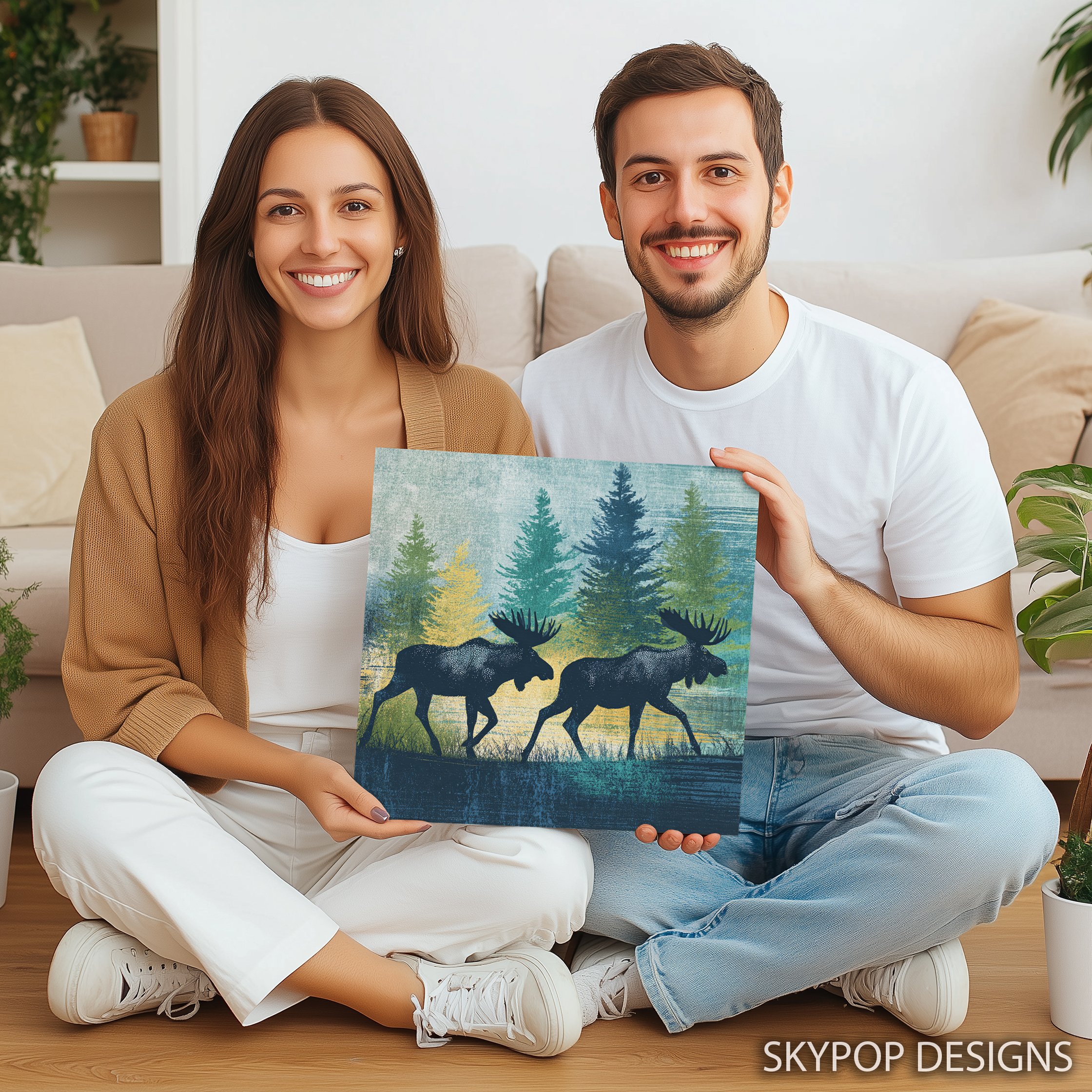 9.jpg Moose Forest Art