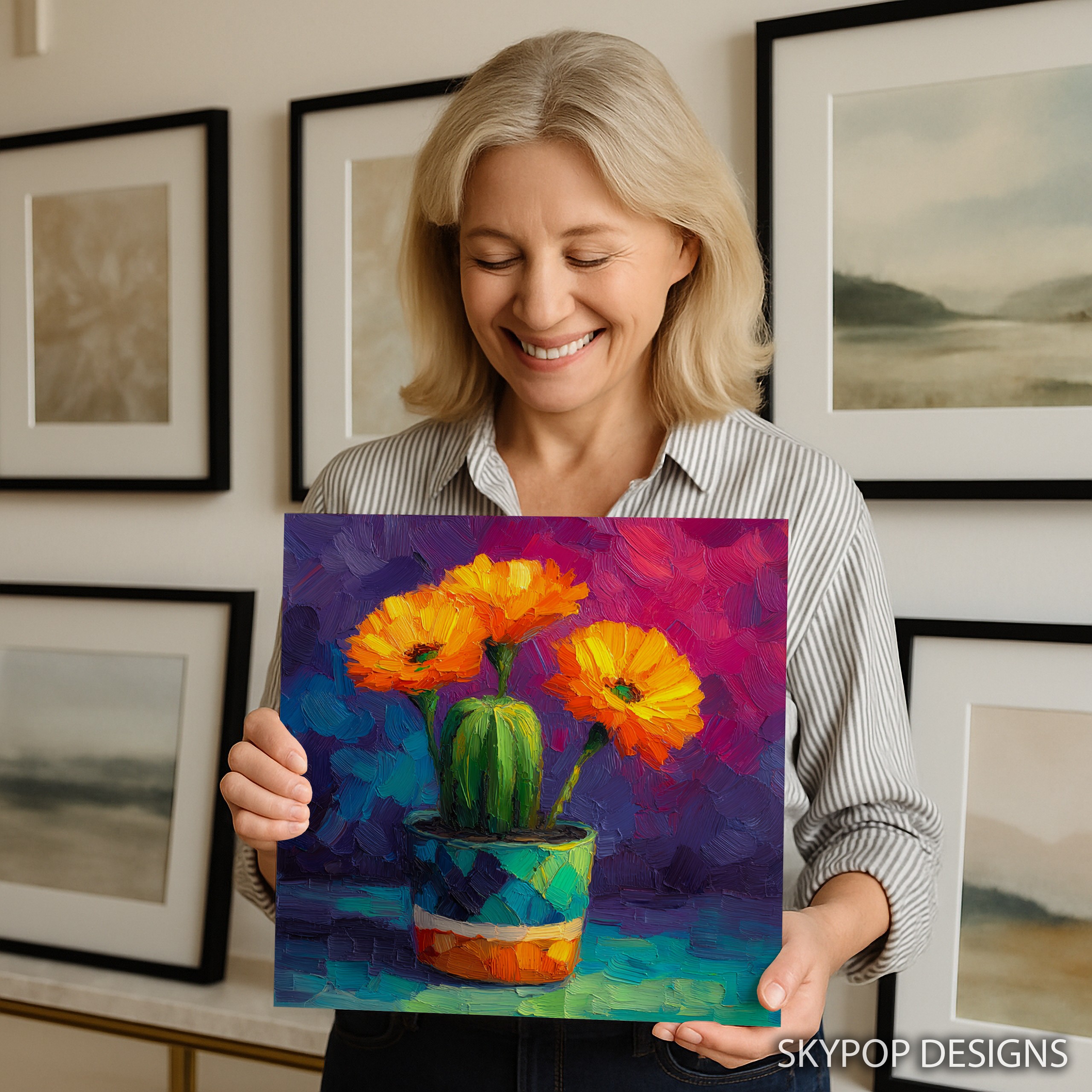 9.jpg Vibrant Marigold Vase Art
