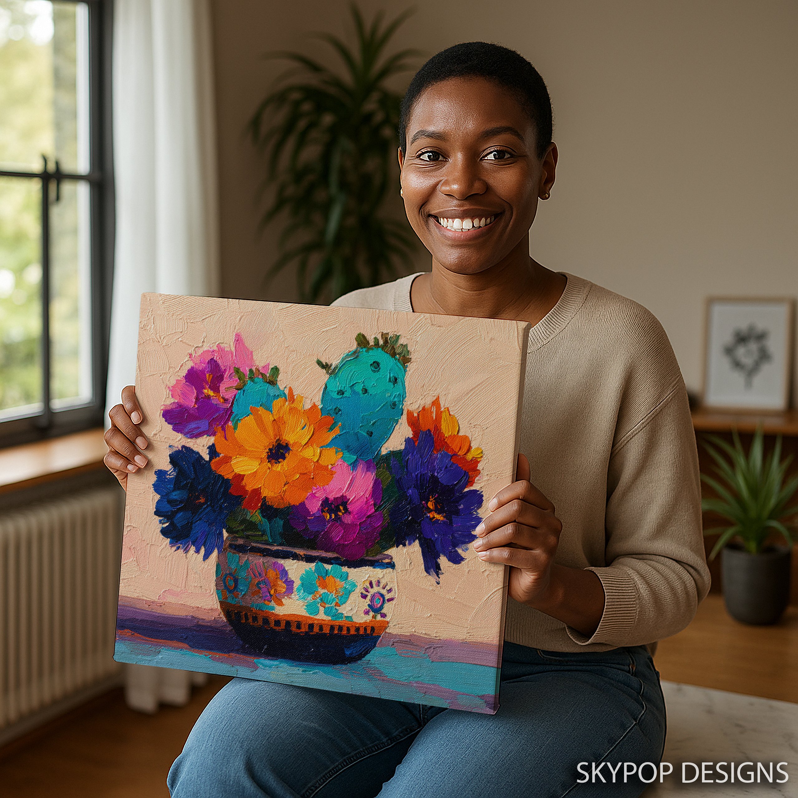 9.jpg Vibrant Cactus Bouquet Art