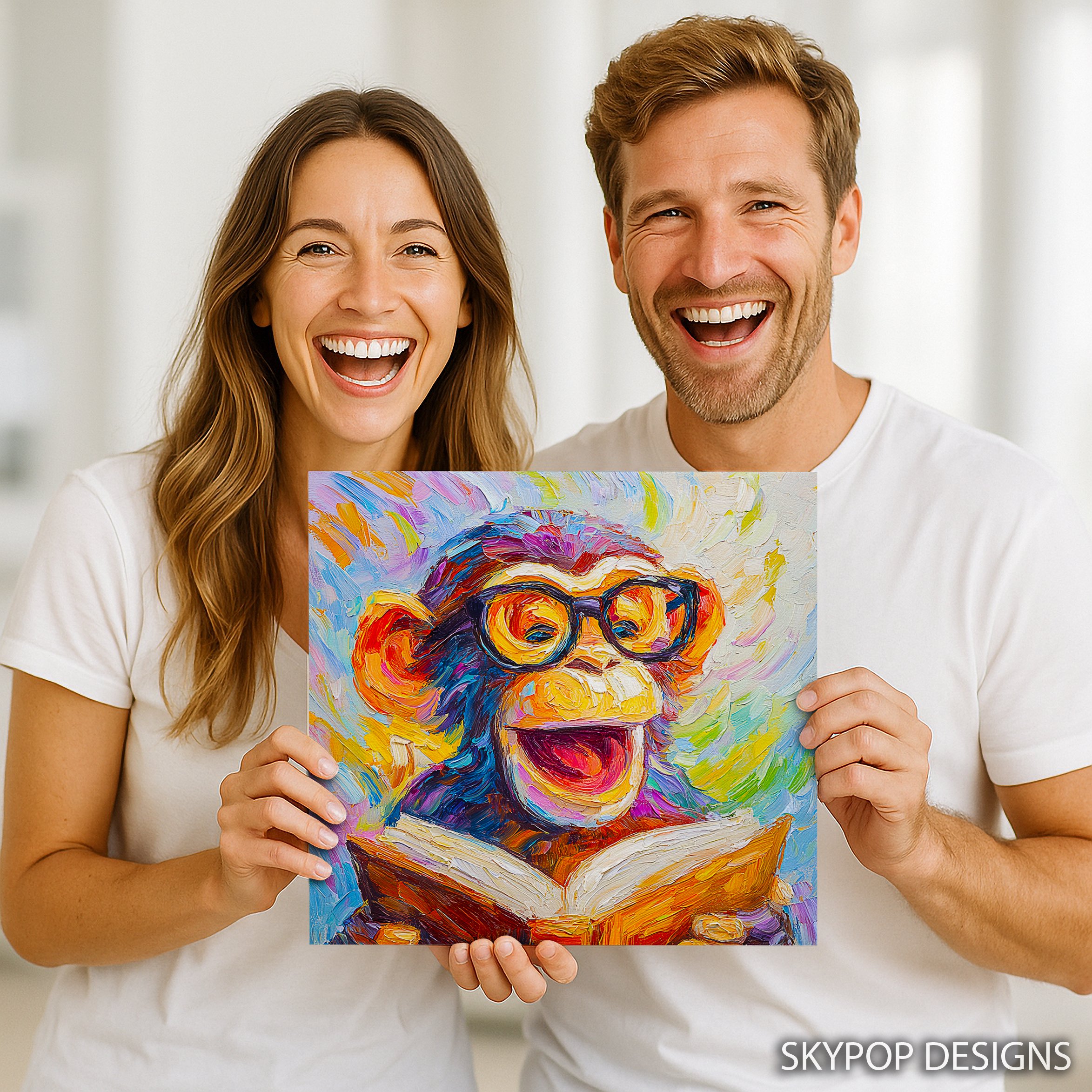 9.jpg Monkey Reading Art