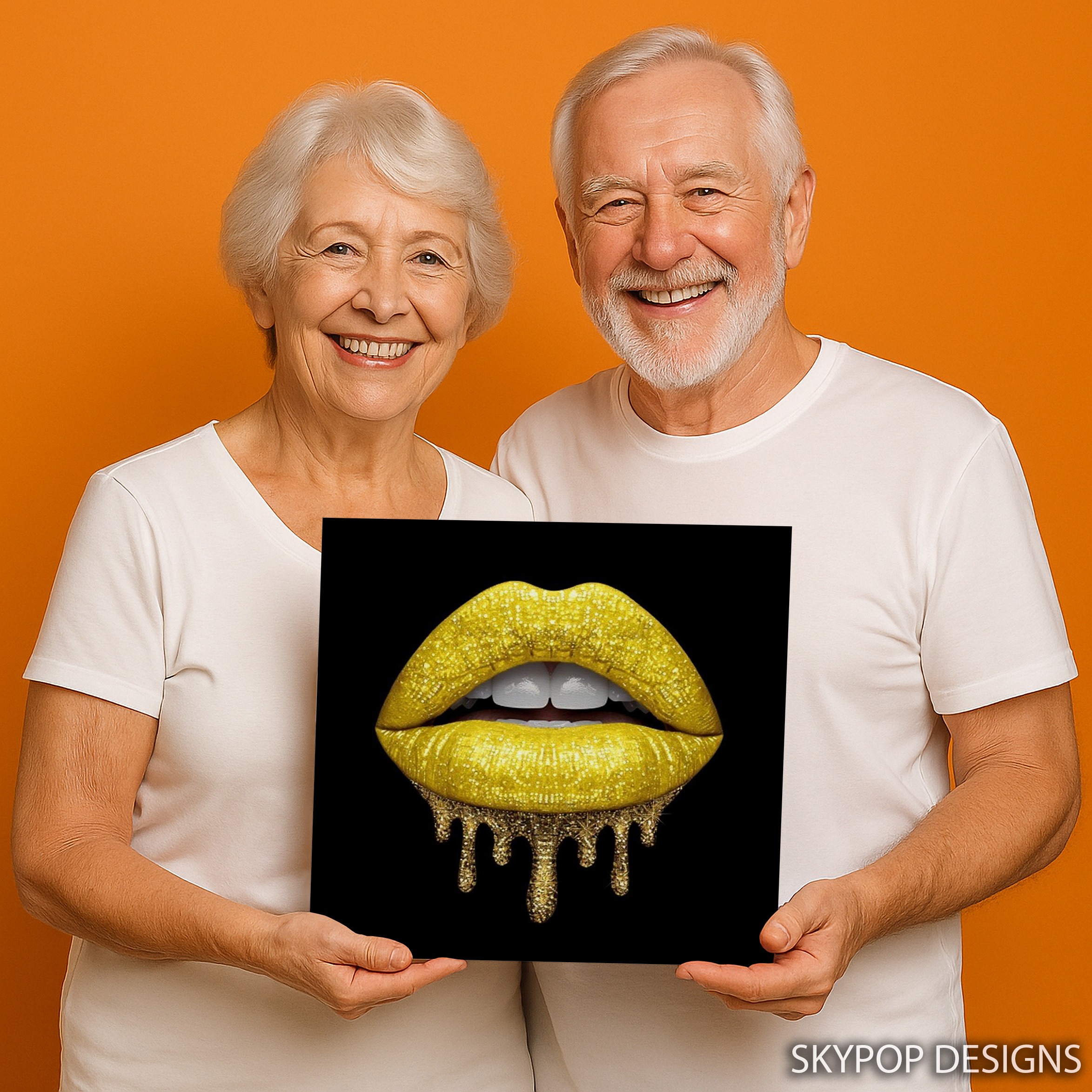 9.jpg Golden Lips Drip Art
