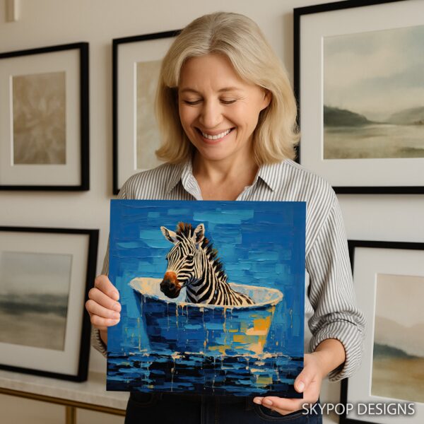 Zebra Bath Time Art