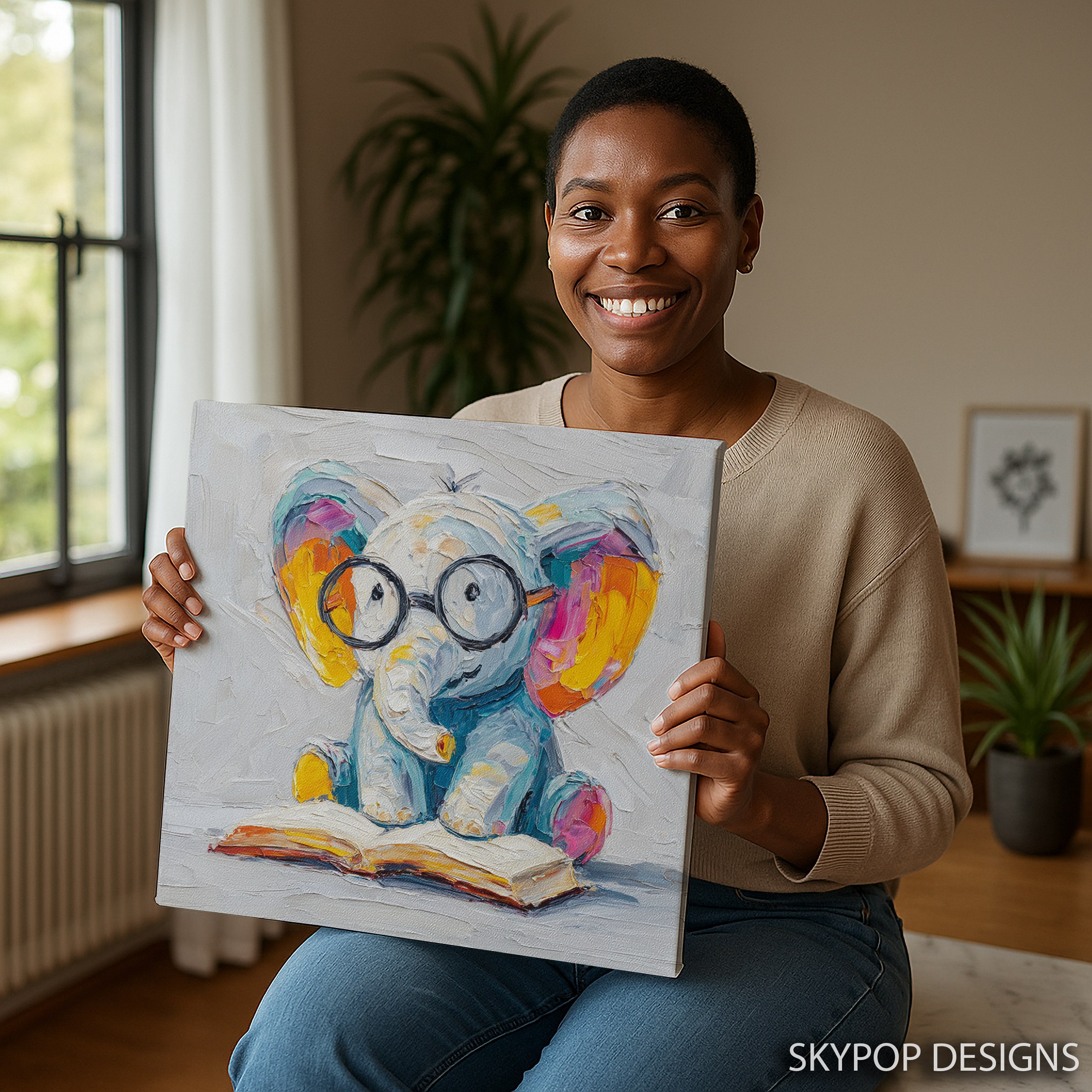 9.jpg Elephant Reading Art