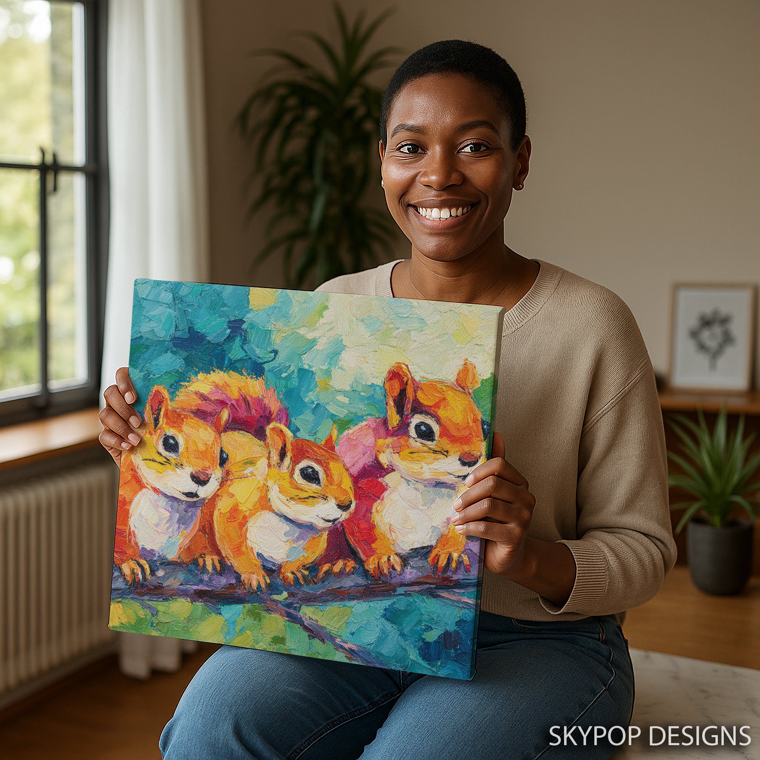 9.jpg Squirrel Trio Art