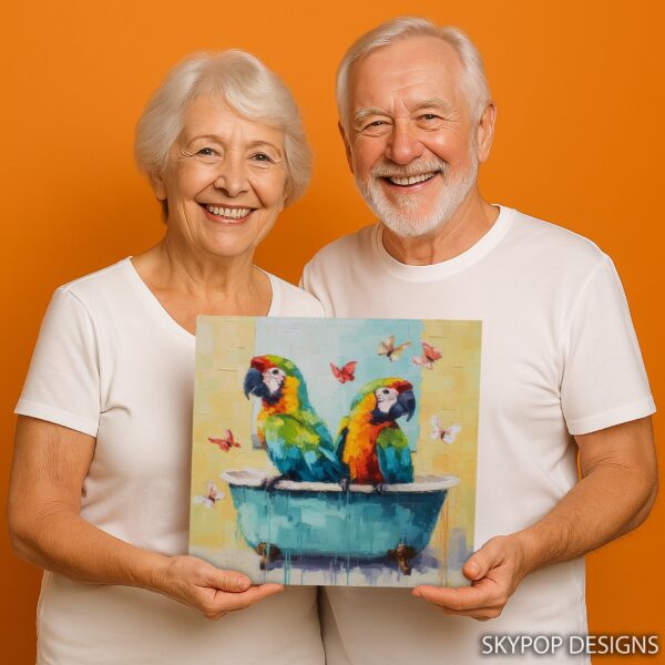 Macaw Bath Time Fun Art