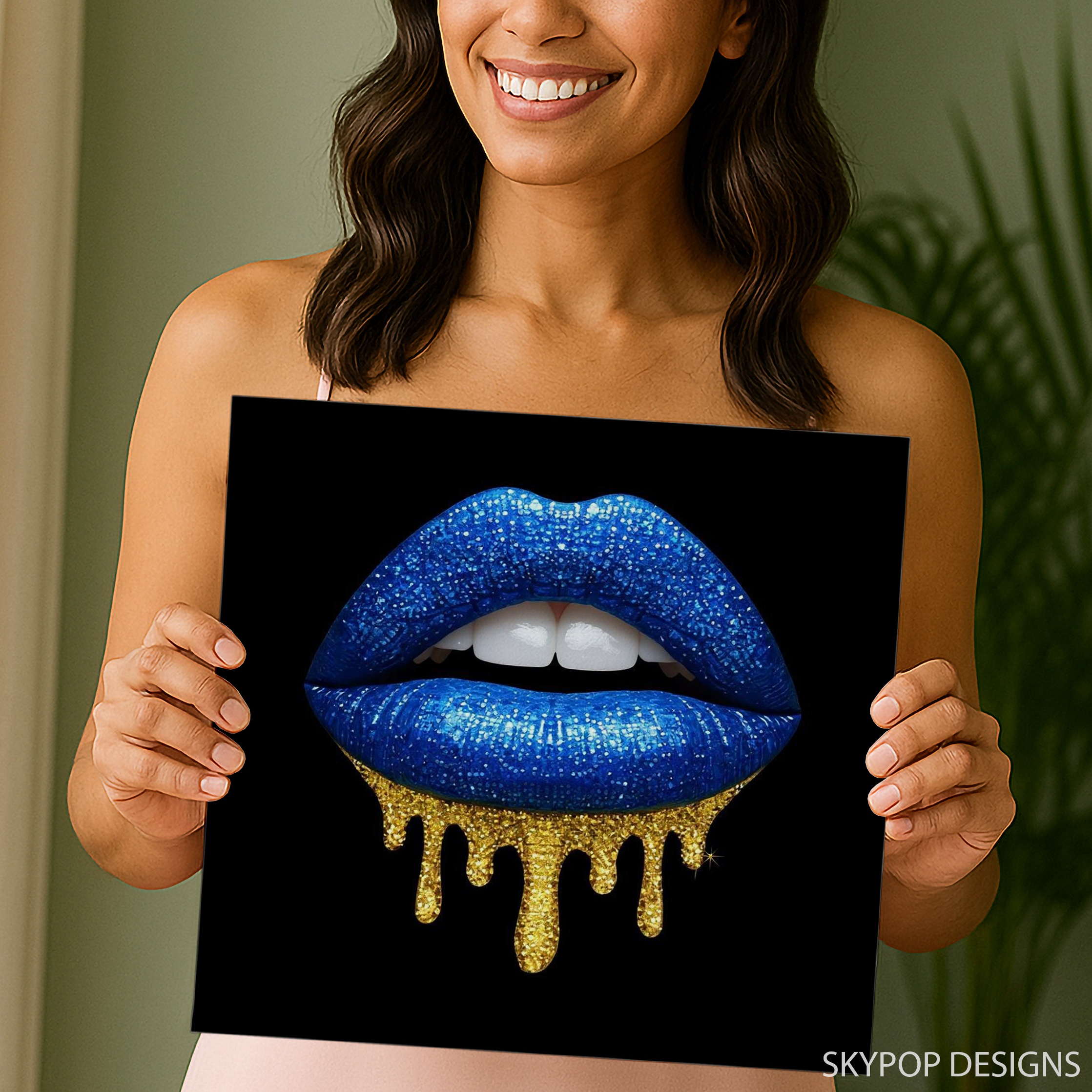 9.jpg Glittery Blue Lips Art