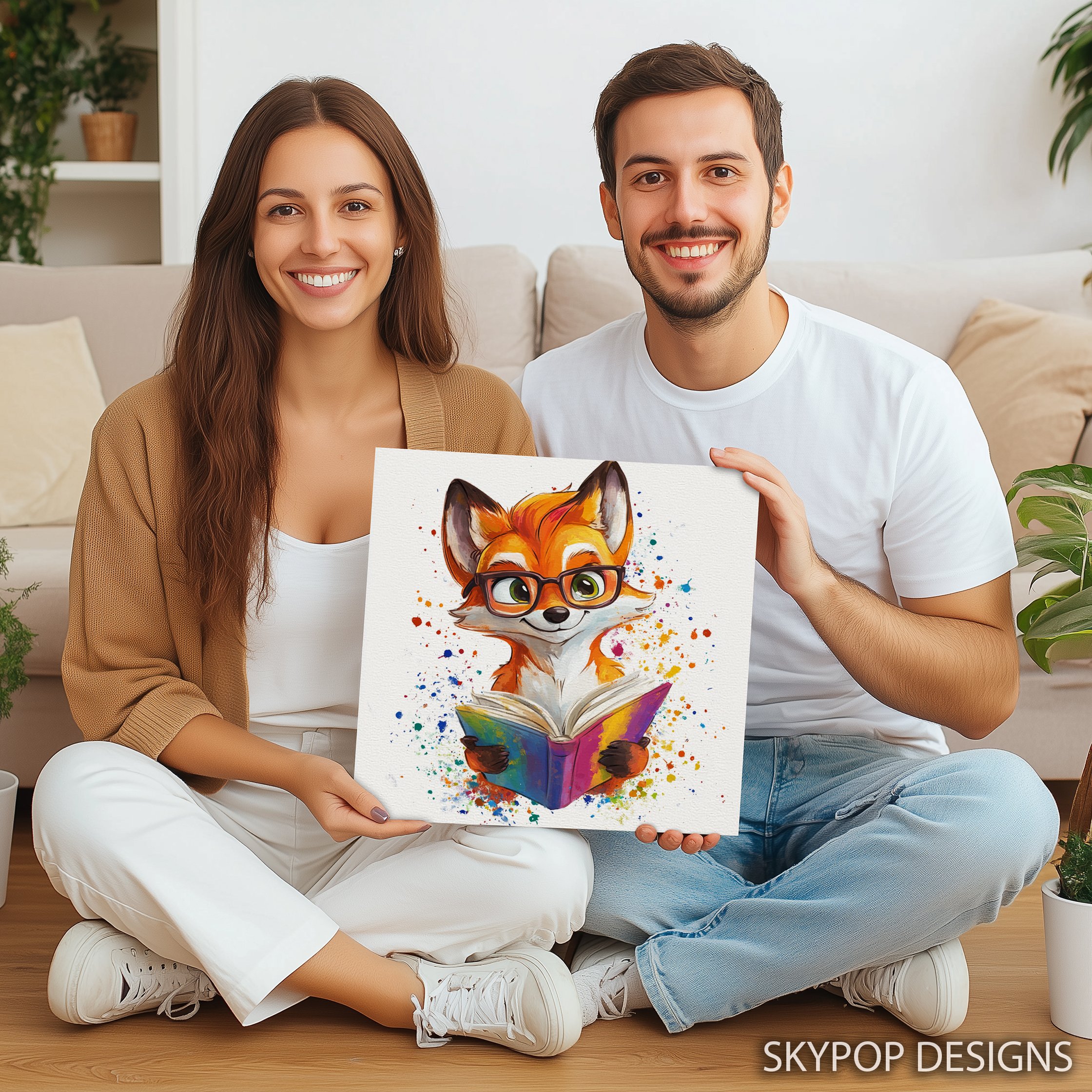 9.jpg Fox Reading Book Art