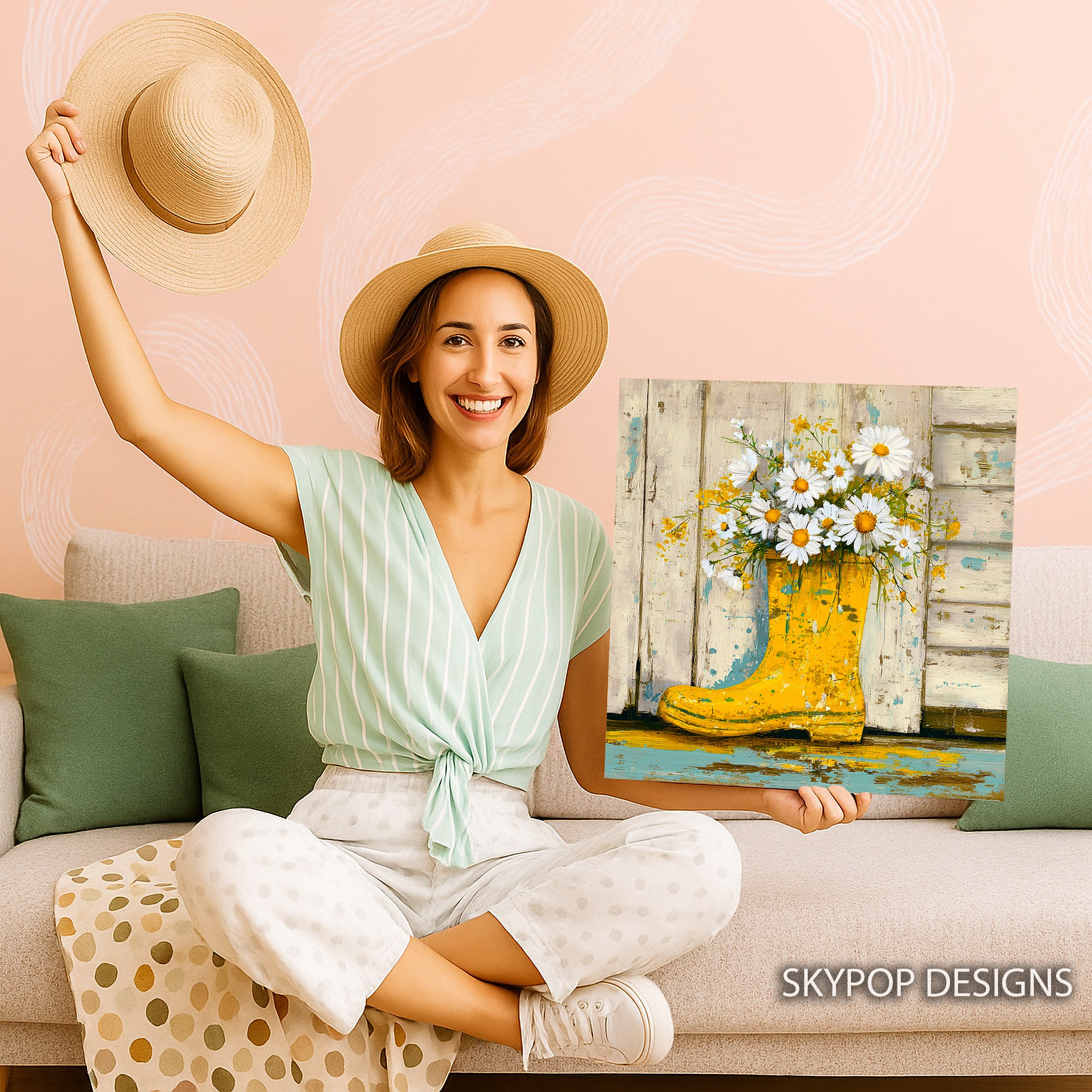 9.jpg Daisy Boot Bouquet Art