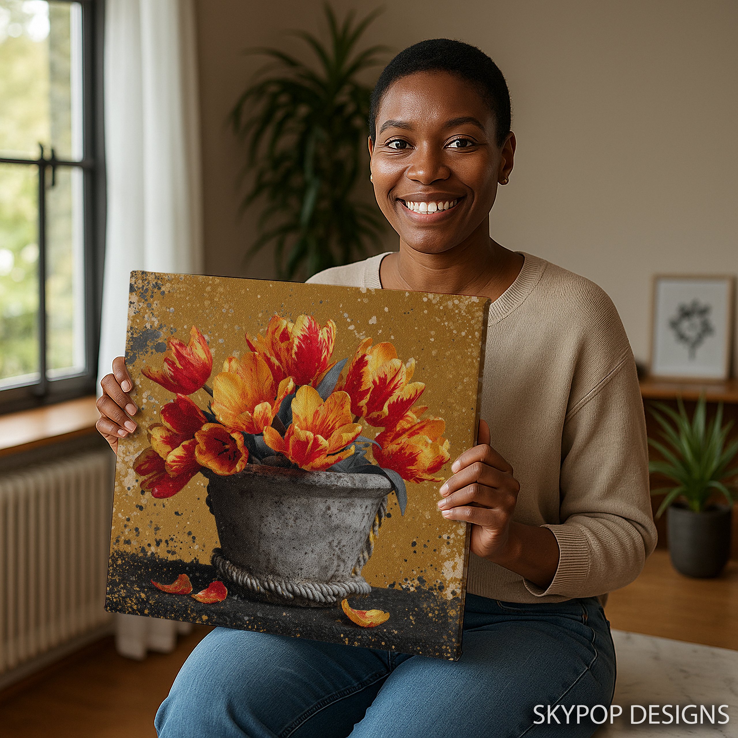 9.jpg Fiery Tulip Bouquet Art