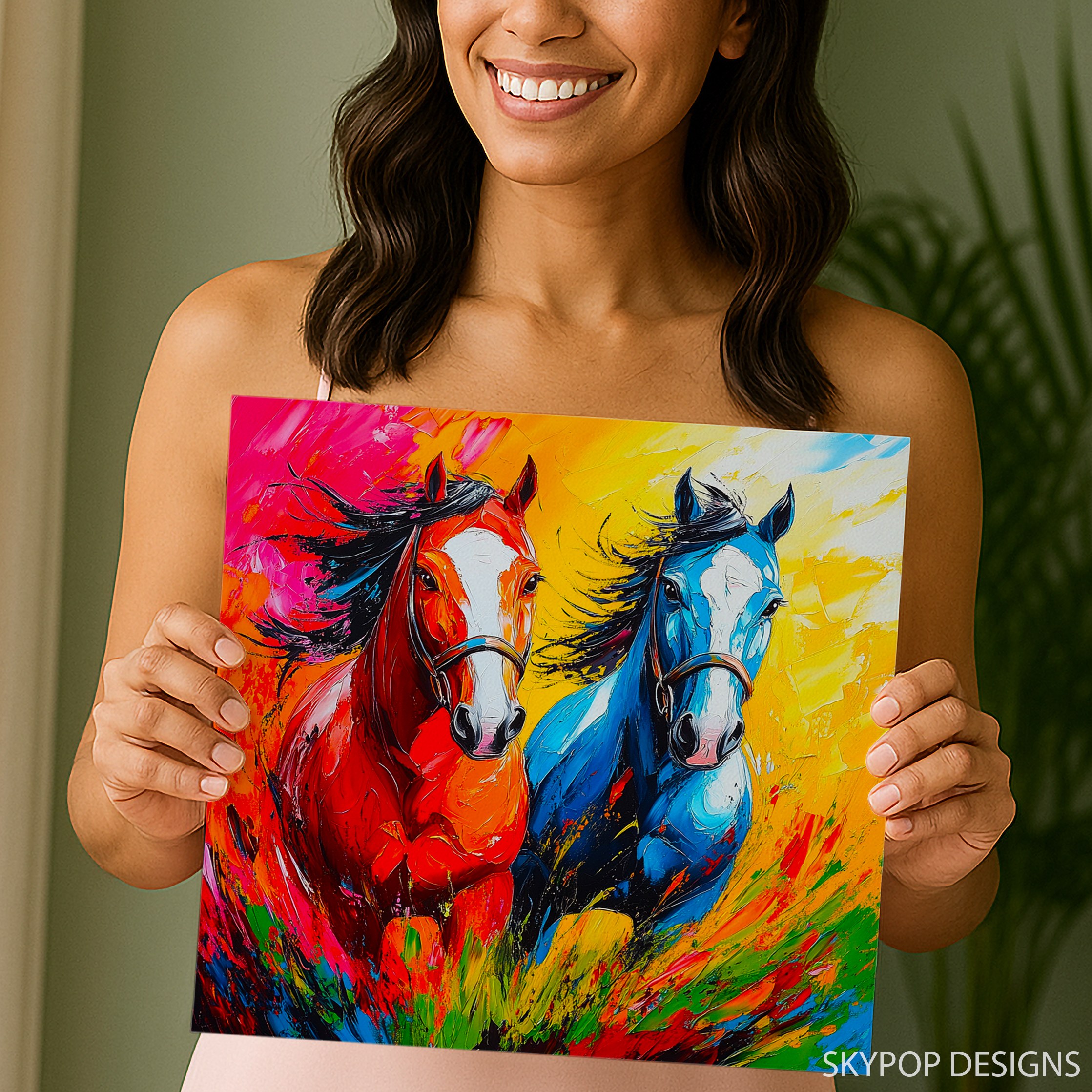 9.jpg Colorful Horses Art