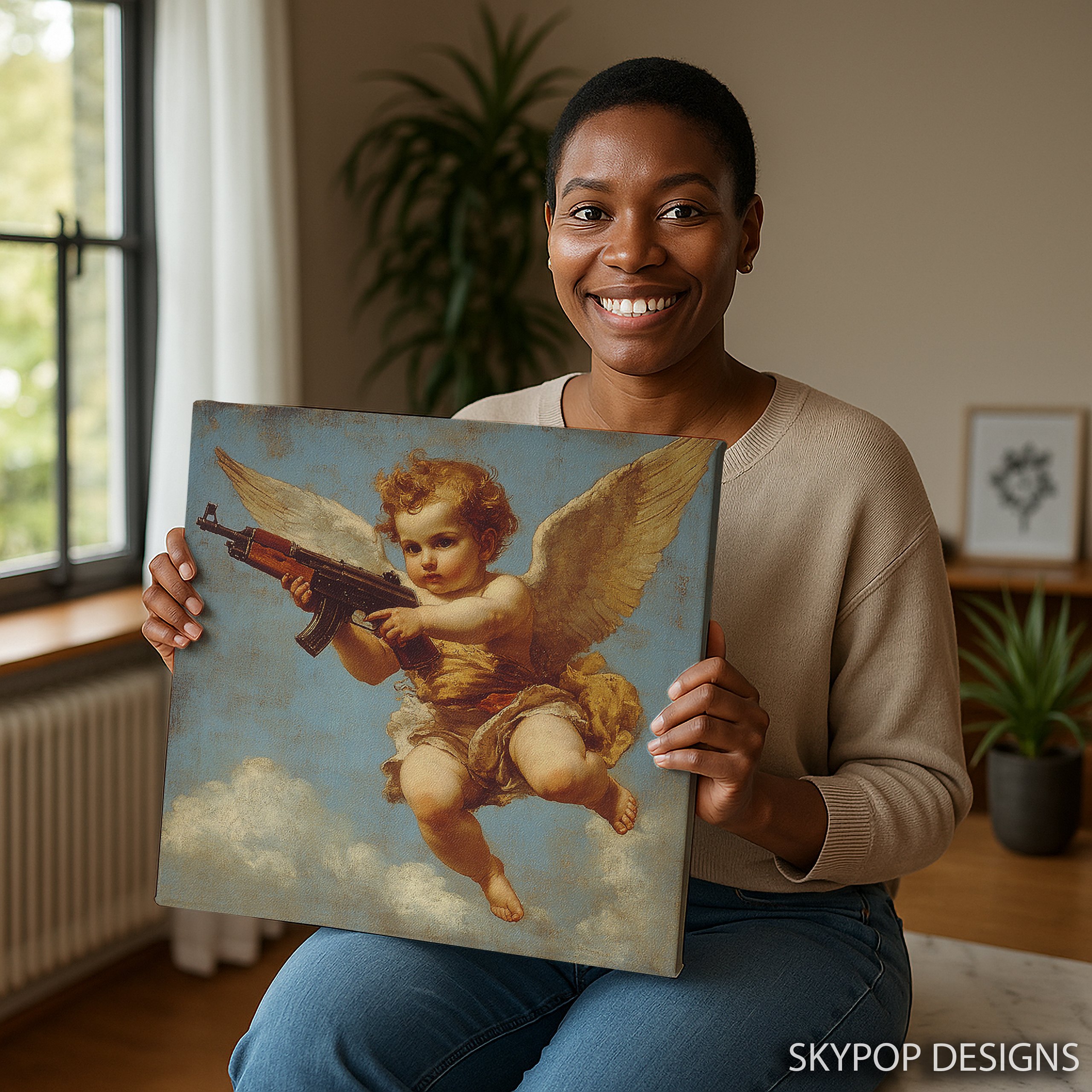 9.jpg Cherub with AK-47 Art