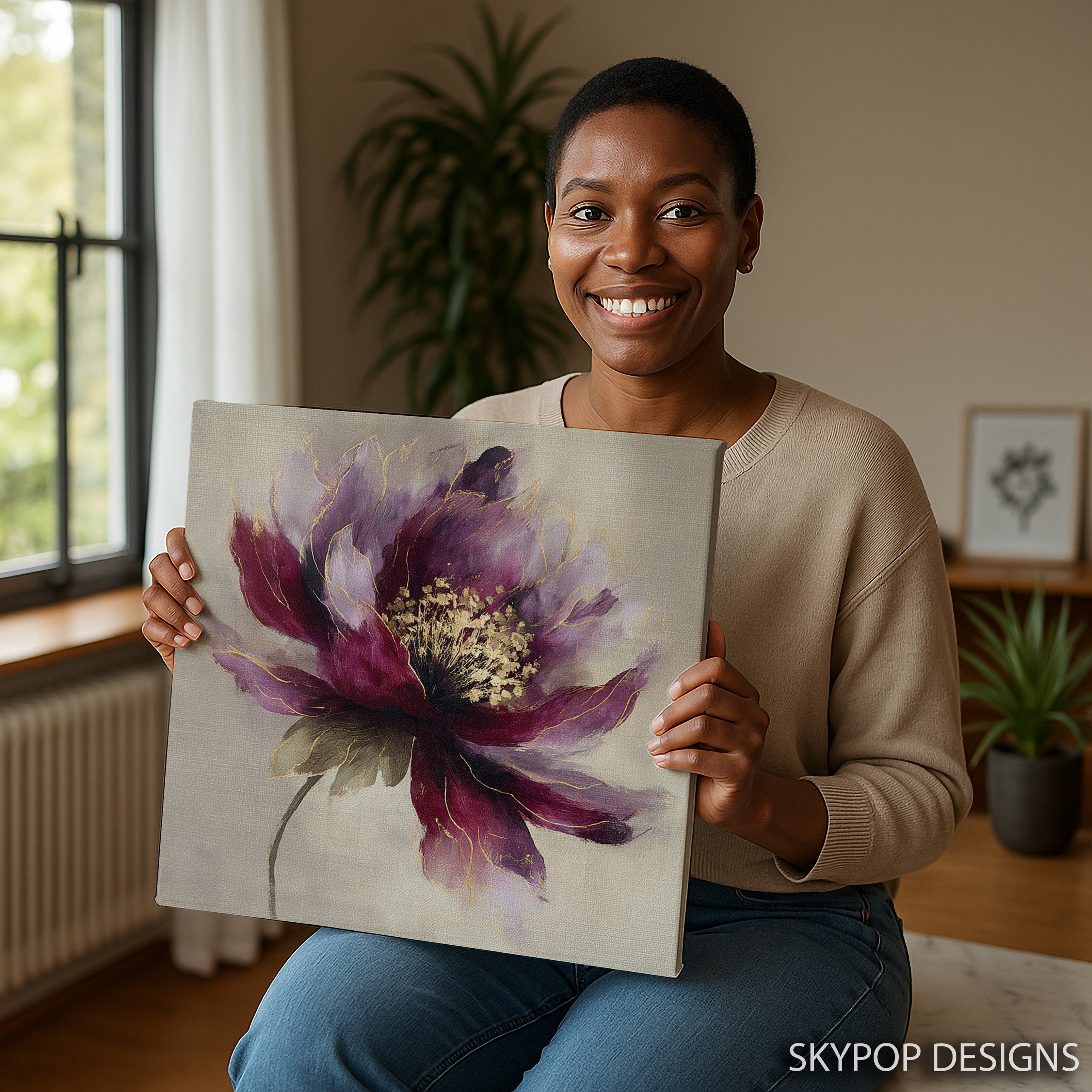 9.jpg Purple Peony Bloom Art
