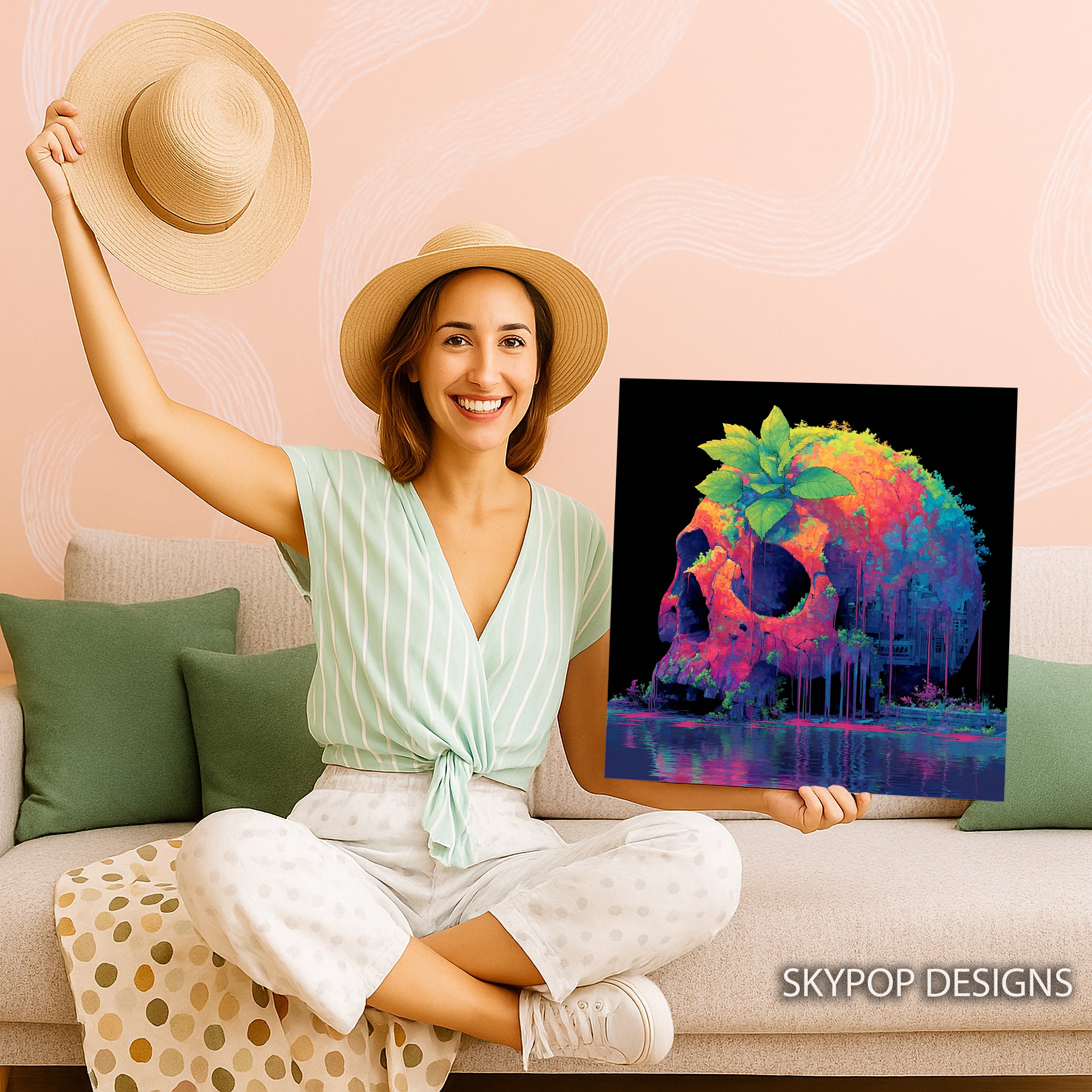 9.jpg Colorful Skull Nature Art