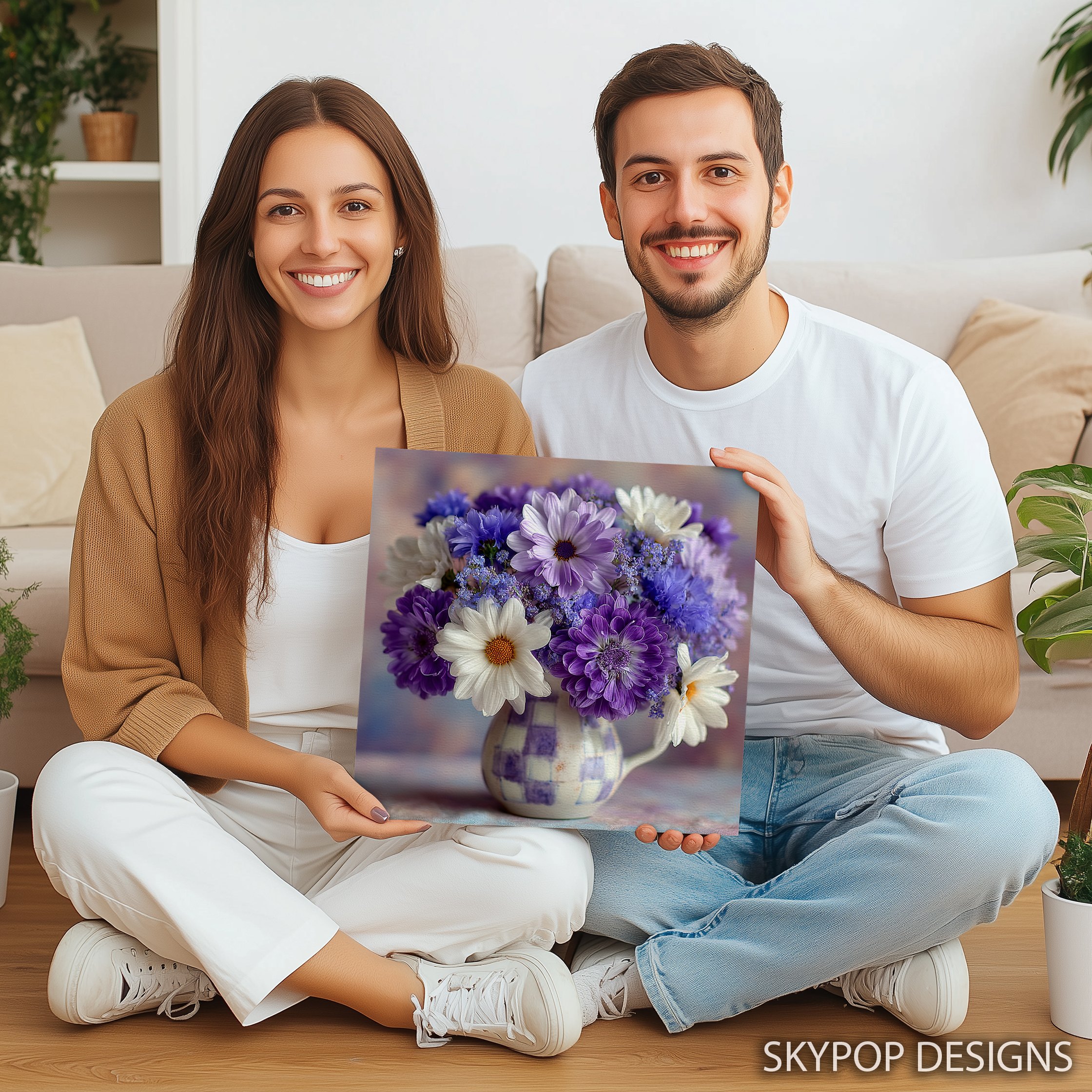 9.jpg Purple Daisy Bouquet Art