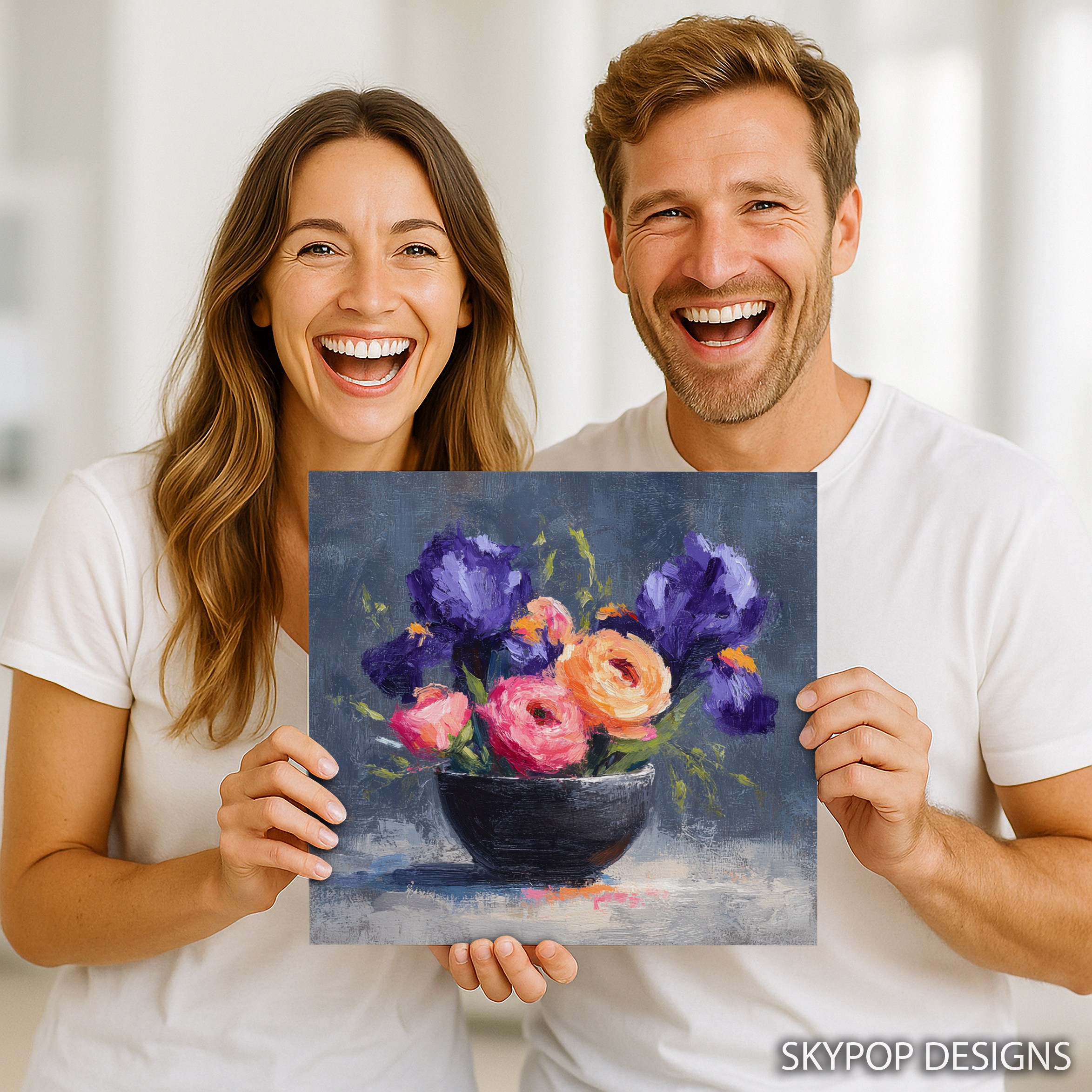 9.jpg Vibrant Iris and Ranunculus Bouquet Art
