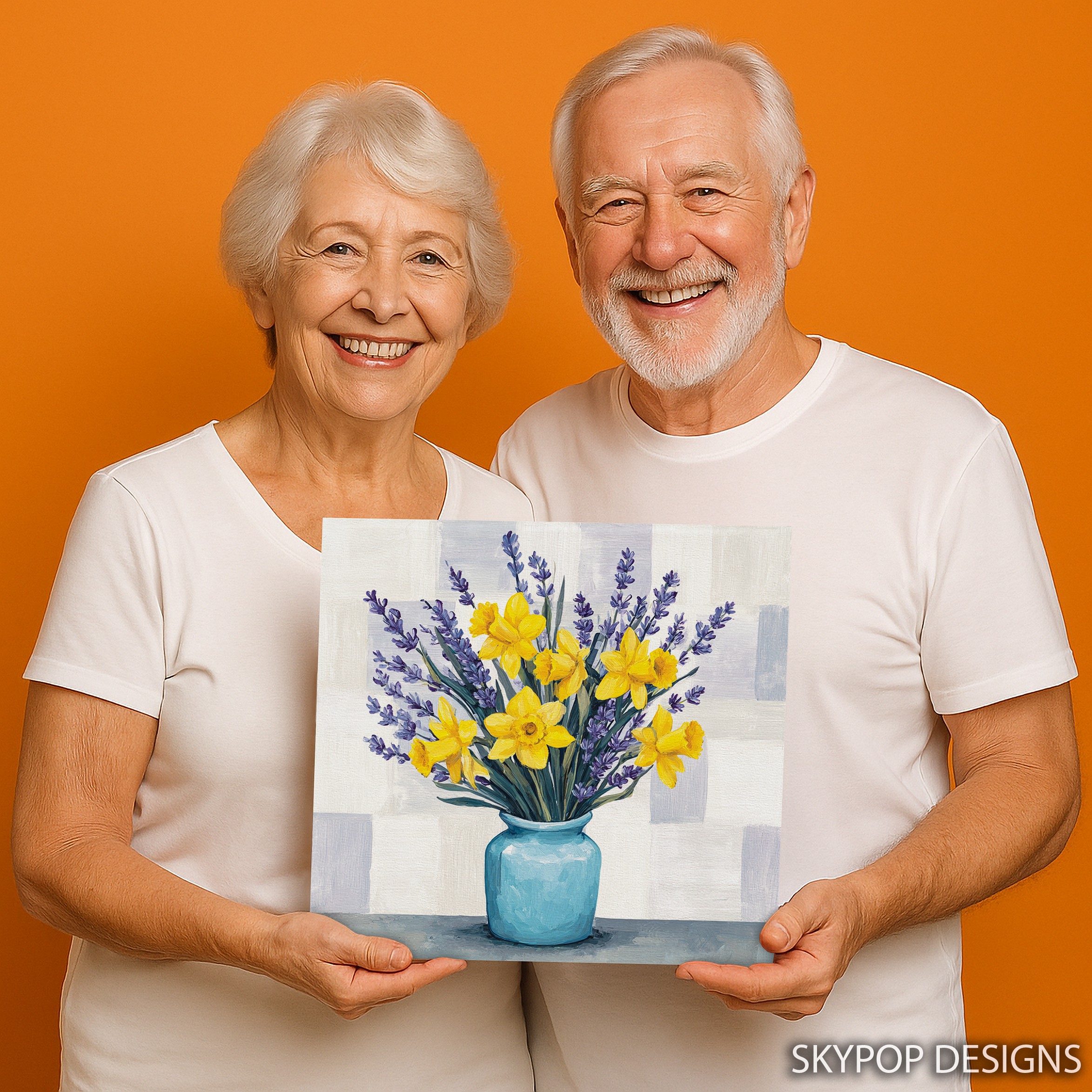 9.jpg Daffodil and Lavender Bouquet Art