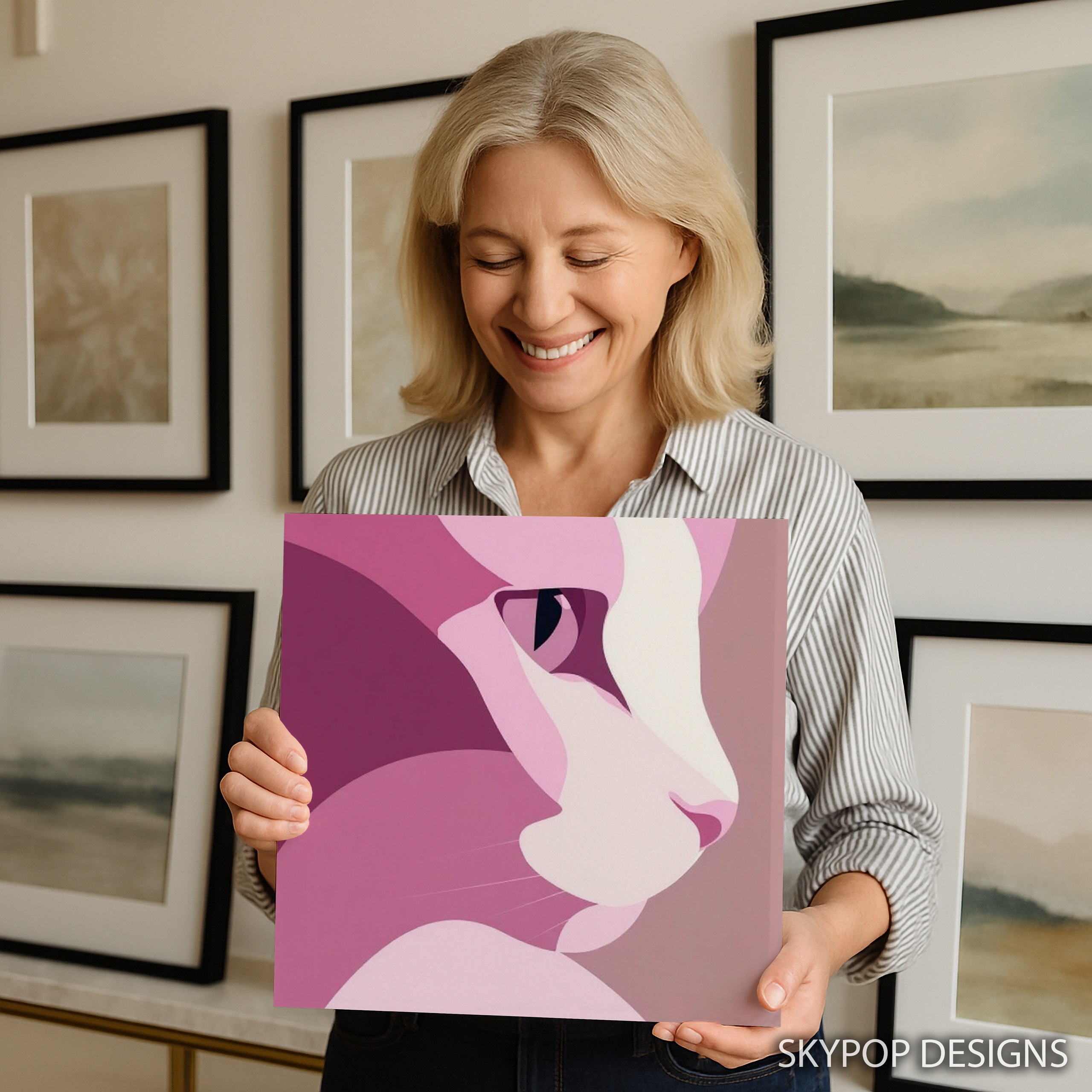 9.jpg Pink Cat Art