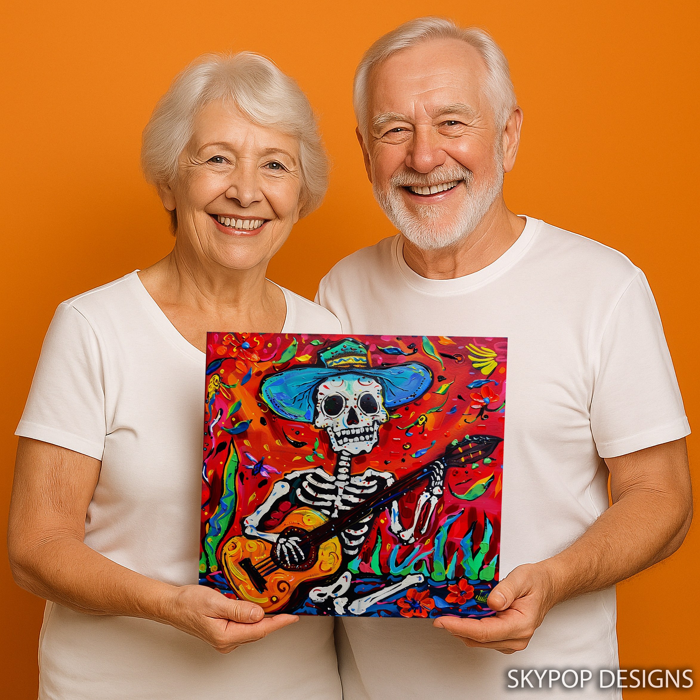 9.jpg Day of the Dead Guitar Skeleton Art
