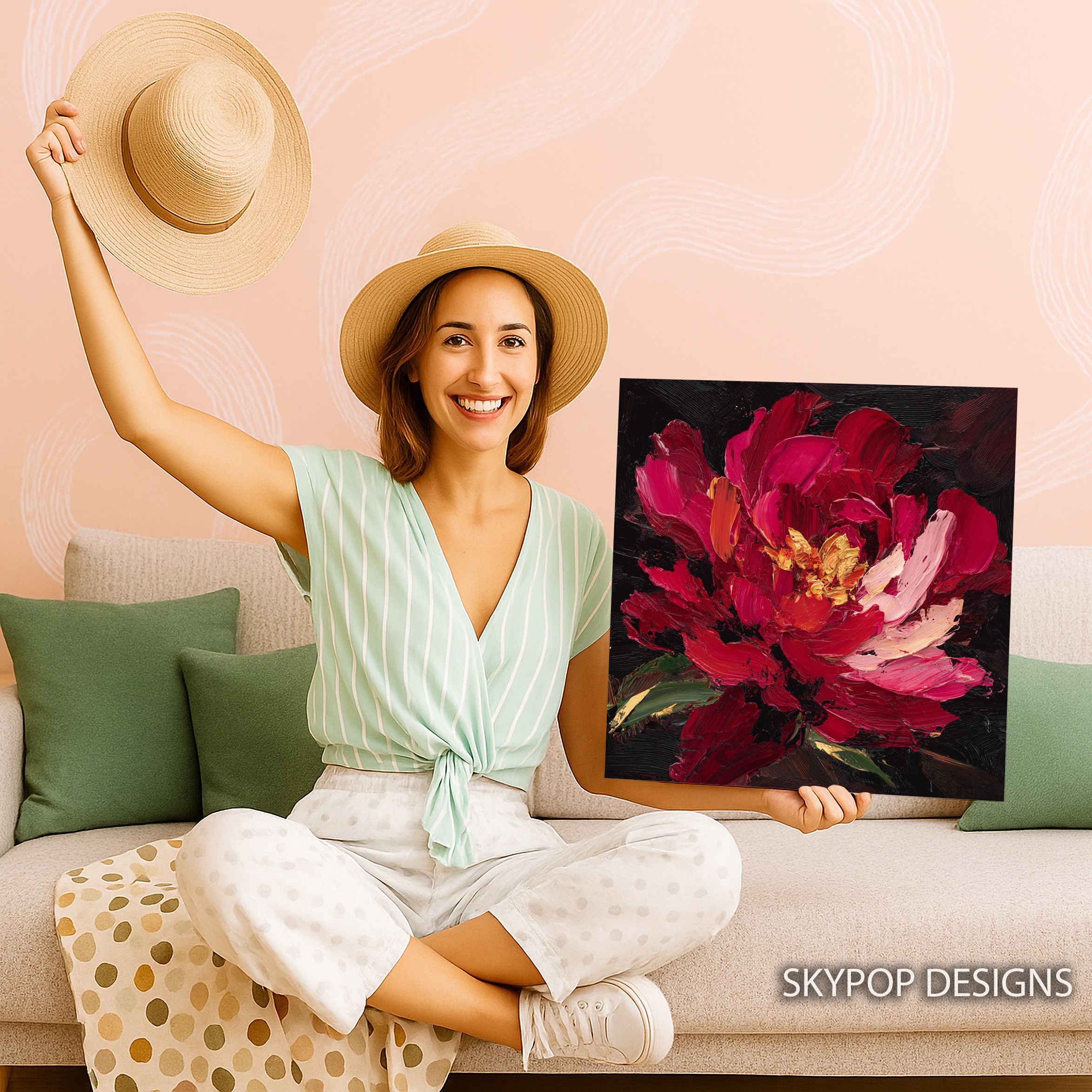 9.jpg Vibrant Red Peony Art