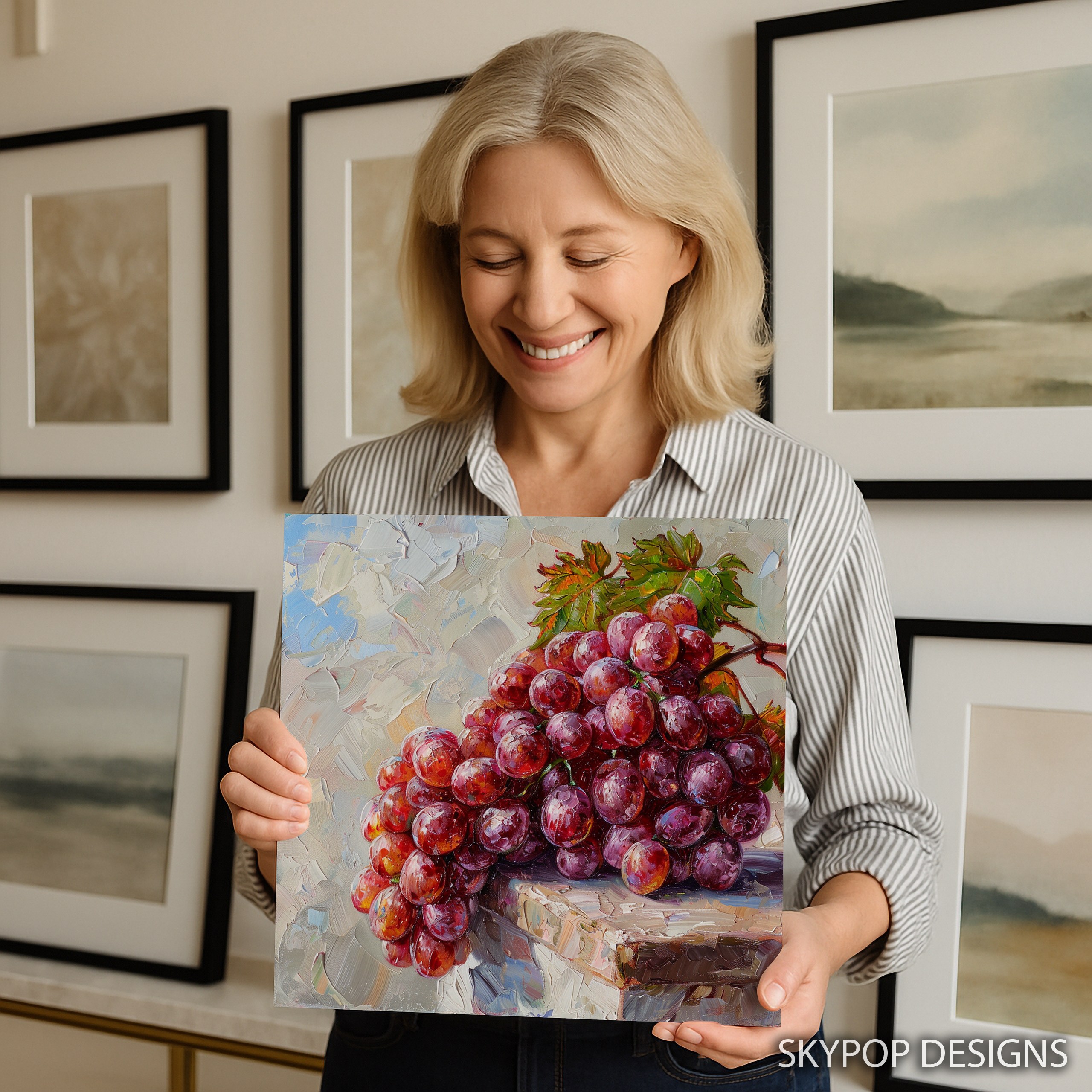 9.jpg Red Grape Bunch Art