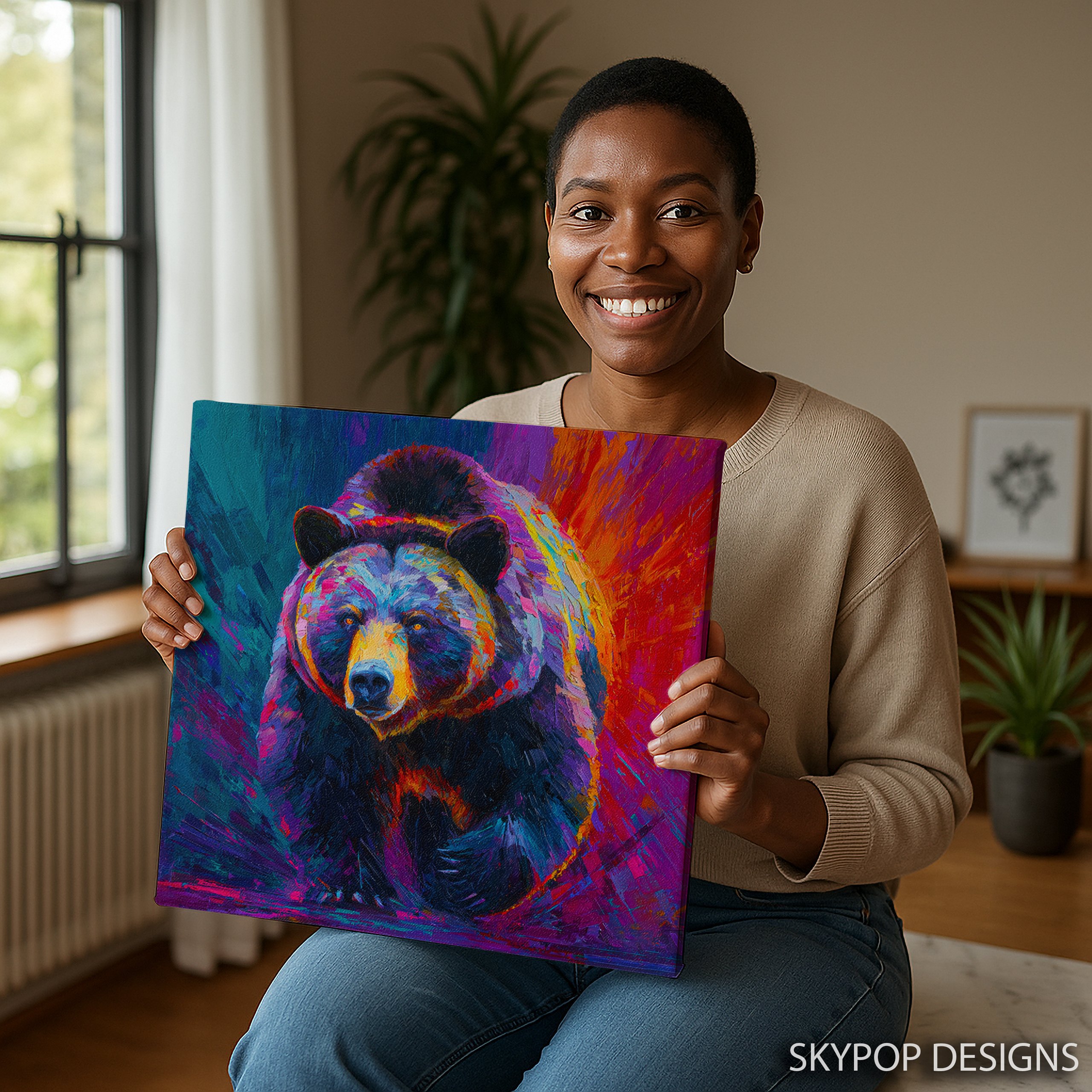 9.jpg Colorful Bear Art