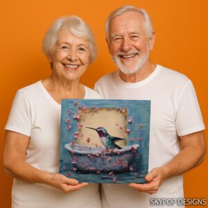 Hummingbird Petal Bath Art