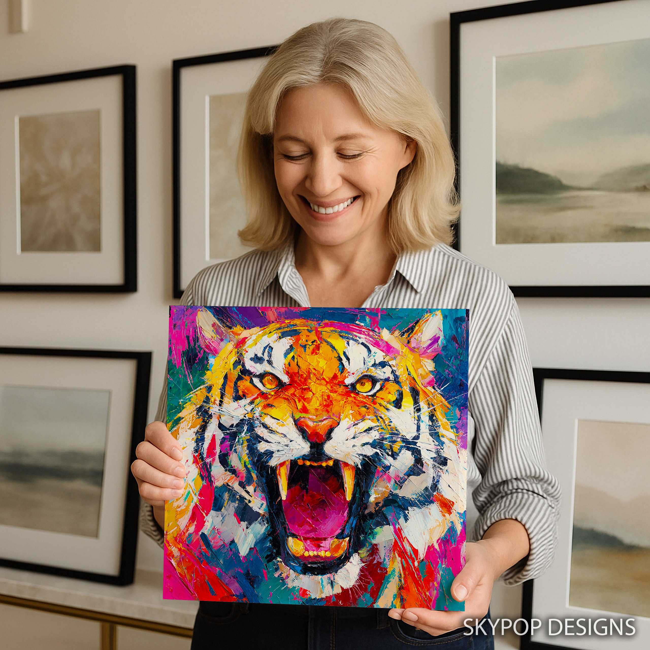 9.jpg Colorful Tiger Roar Art