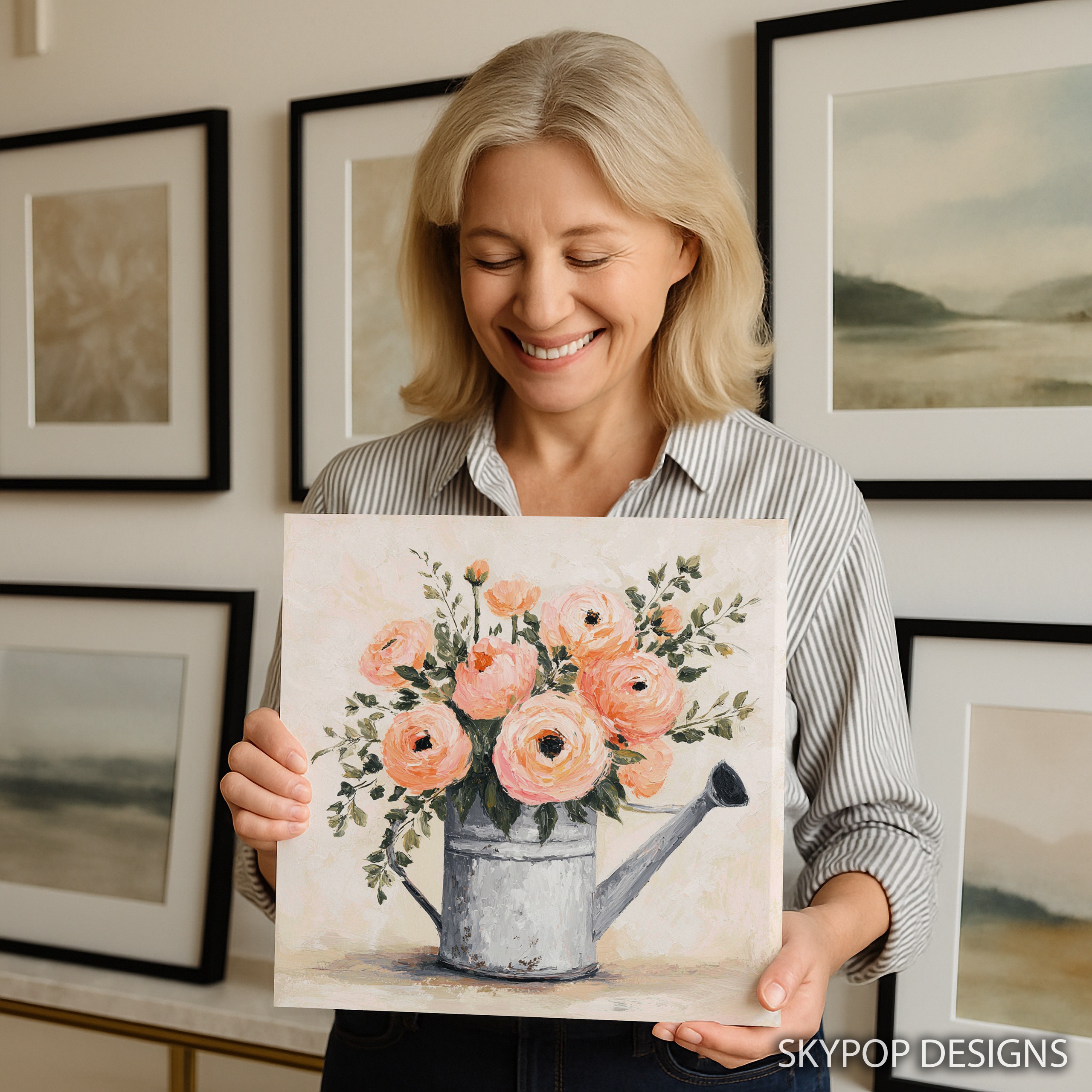 9.jpg Watering Can Bouquet Art