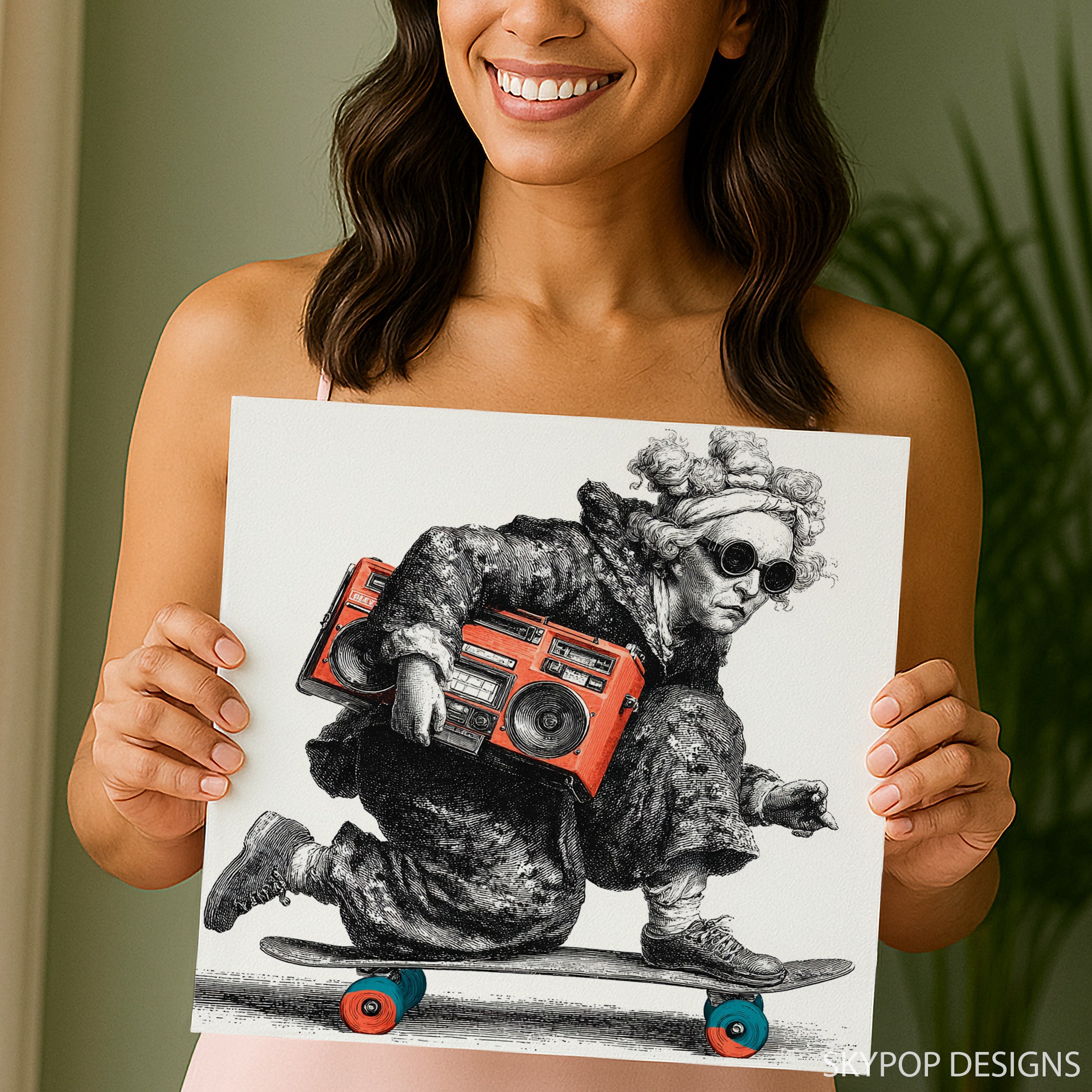 9.jpg Retro Boombox Skater Art