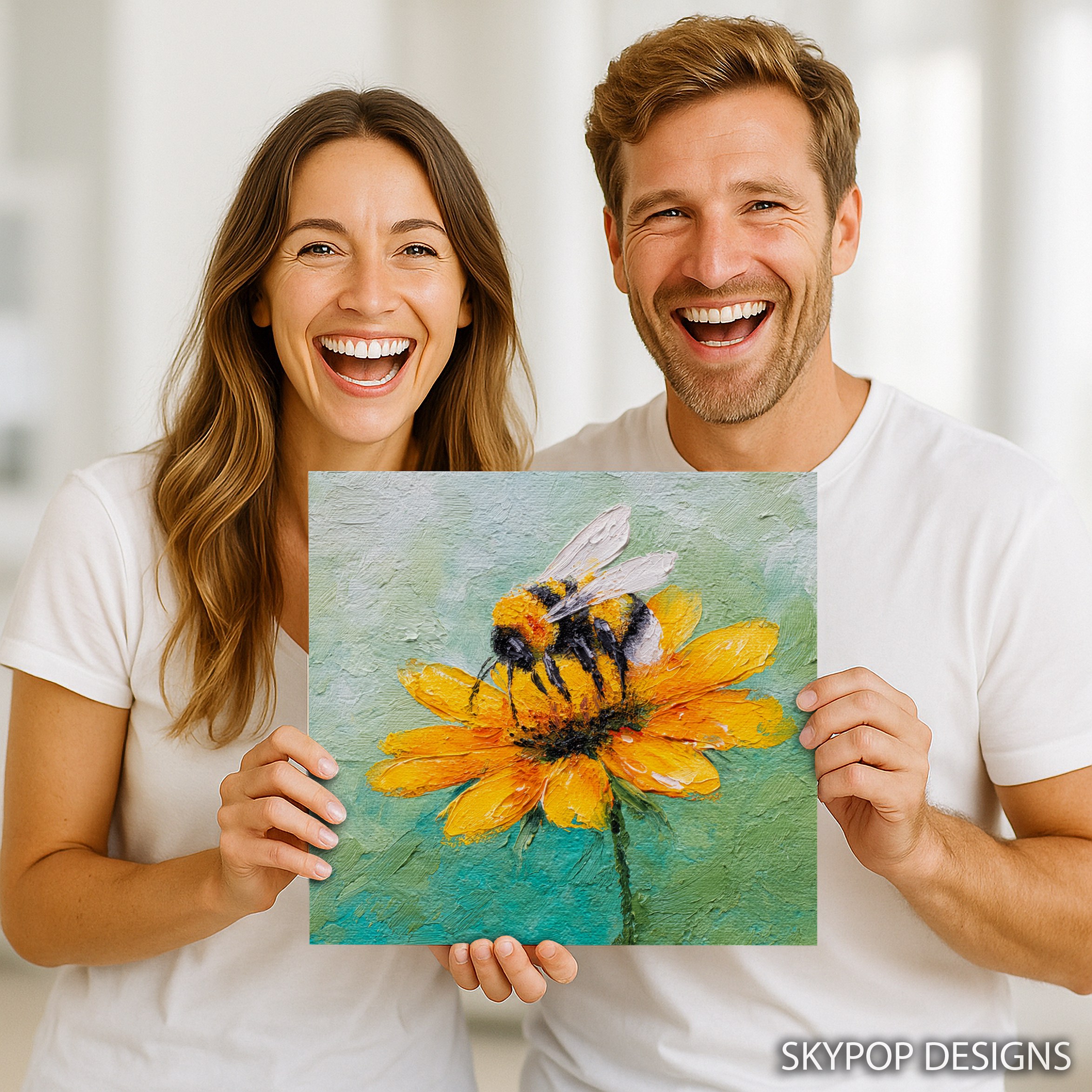 9.jpg Bee Sunflower Art