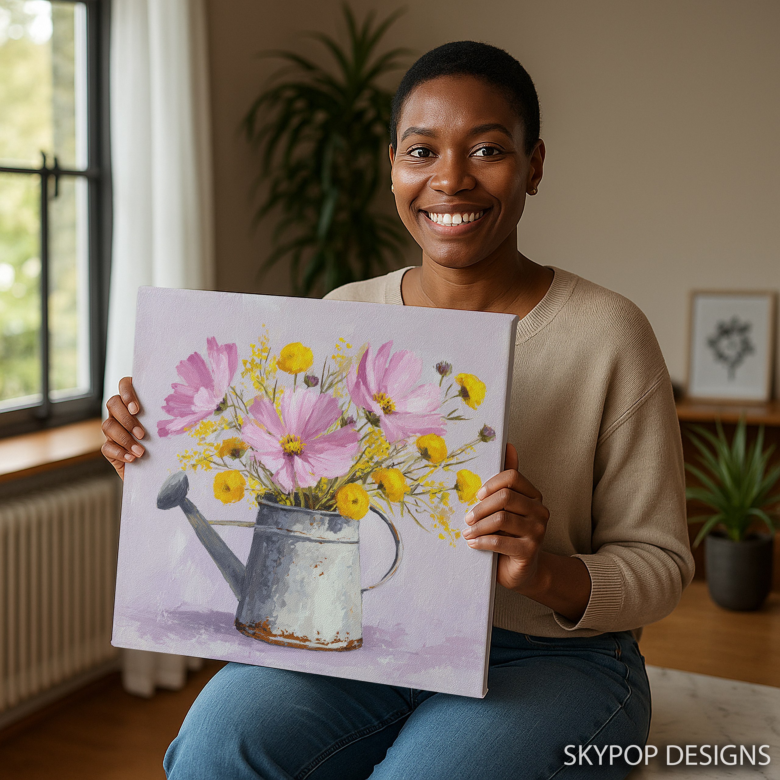 9.jpg Rustic Watering Can Bouquet Art