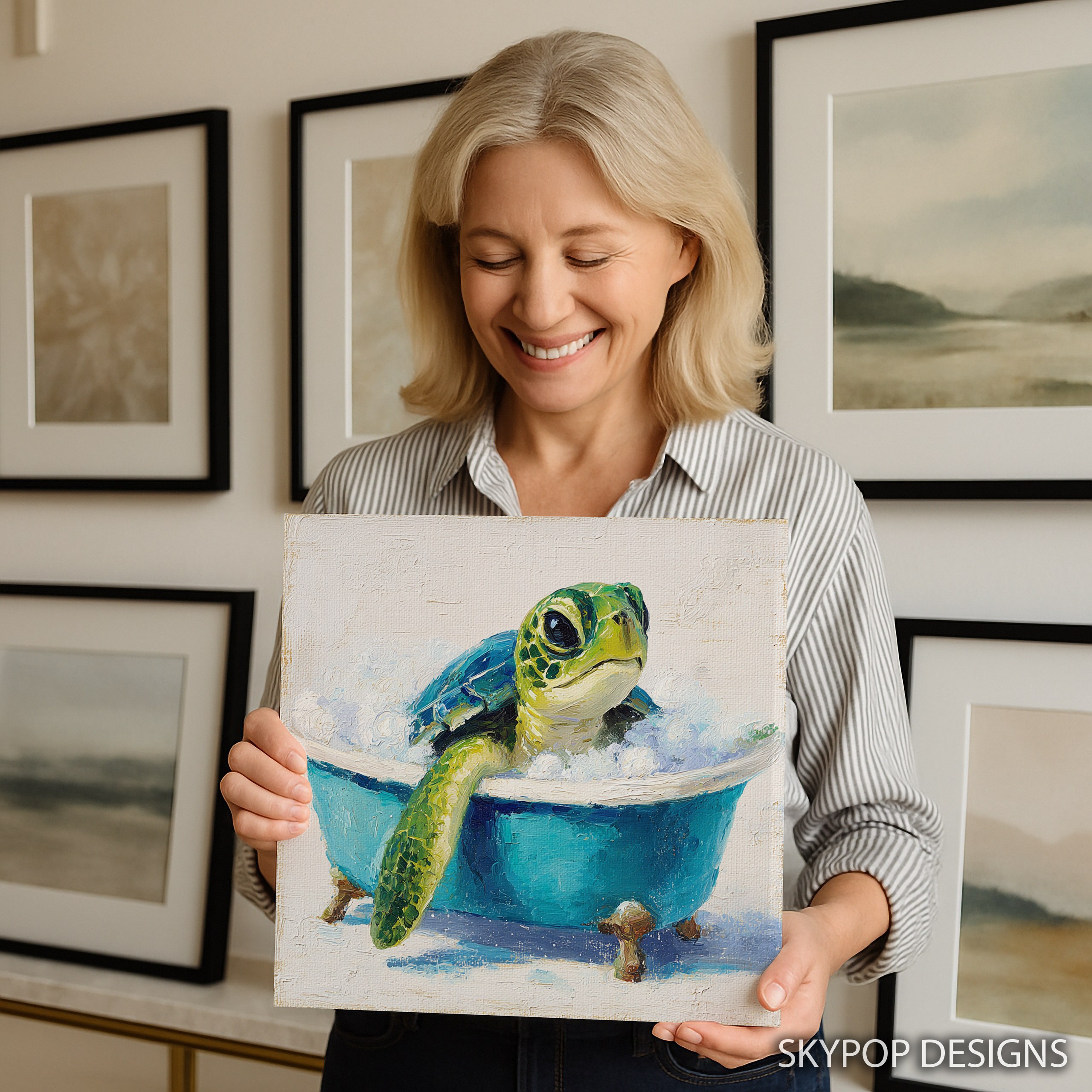 9.jpg Turtle Bath Time Art